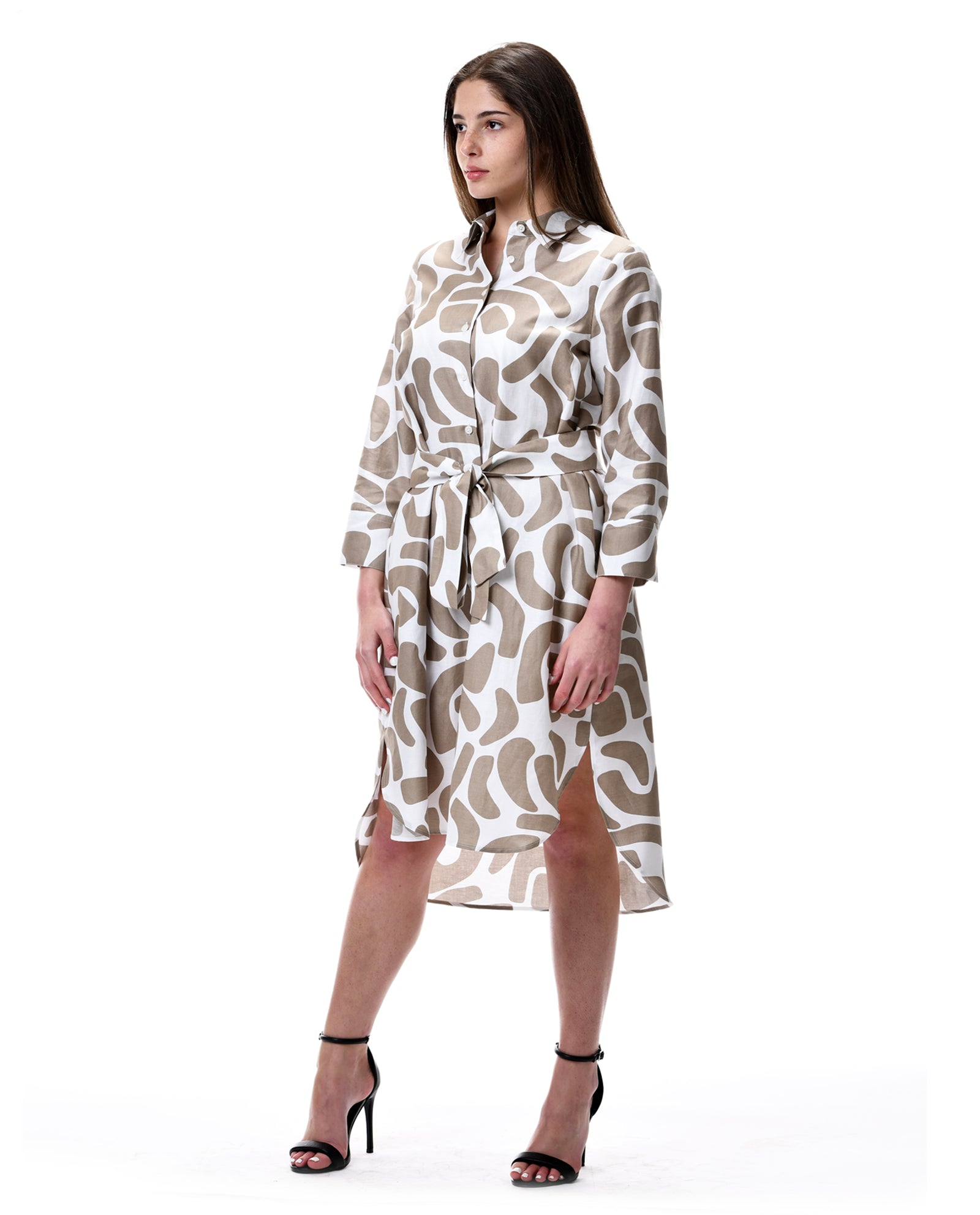 Emma Dress – Sand Abstract