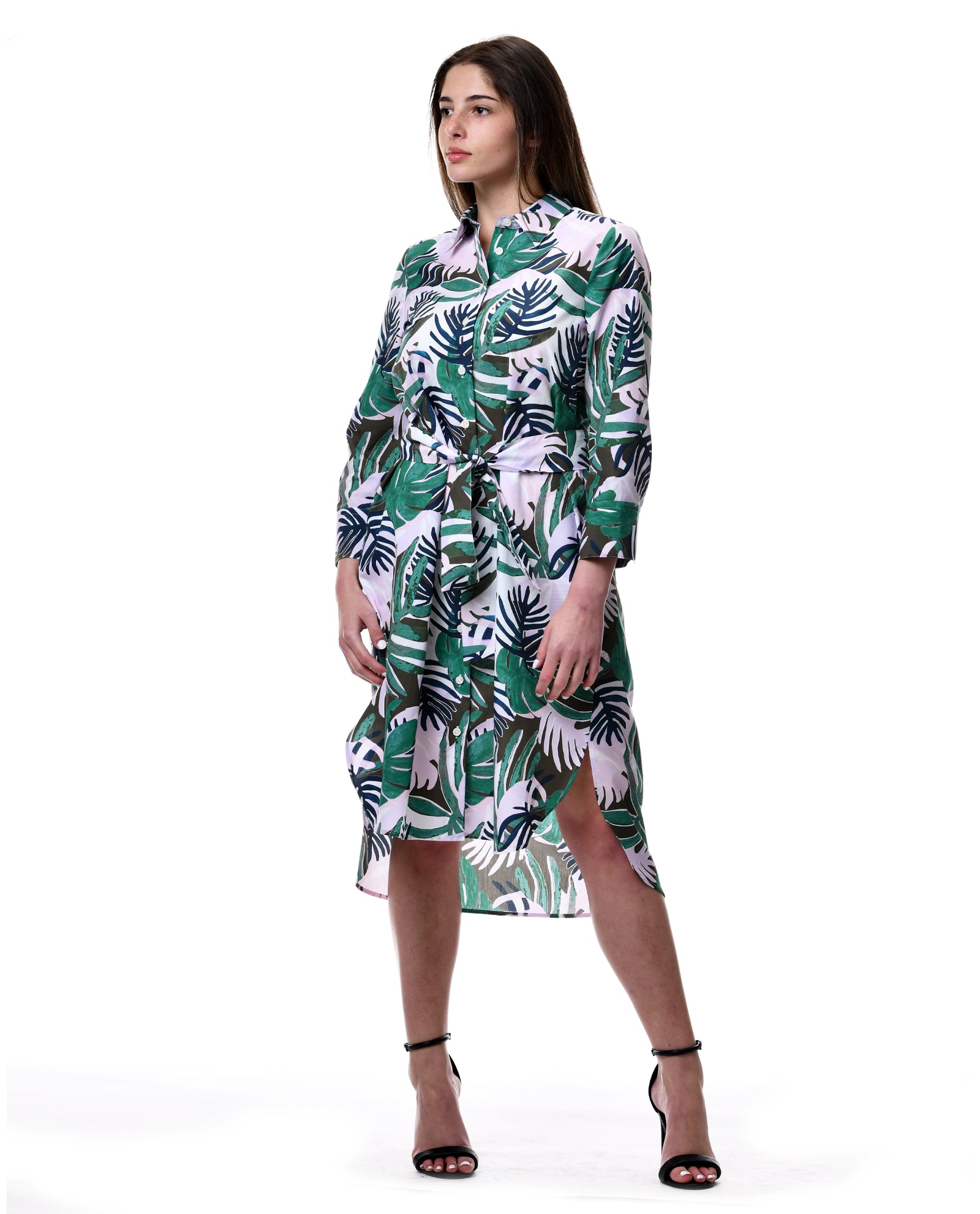 Emma Dress – Tropical Leaf Print