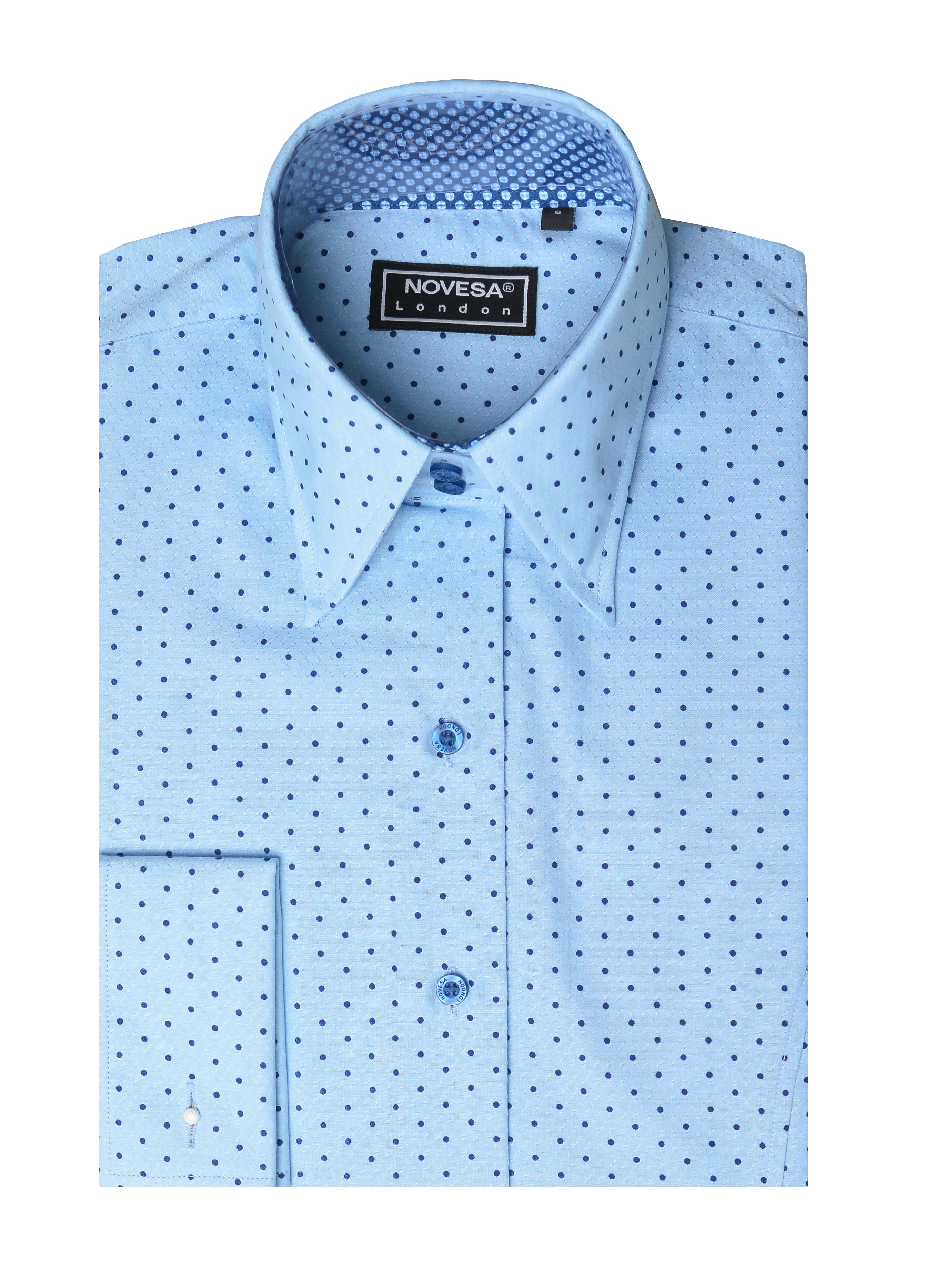 Blue Polkadots Jacquard Women’s Shirt