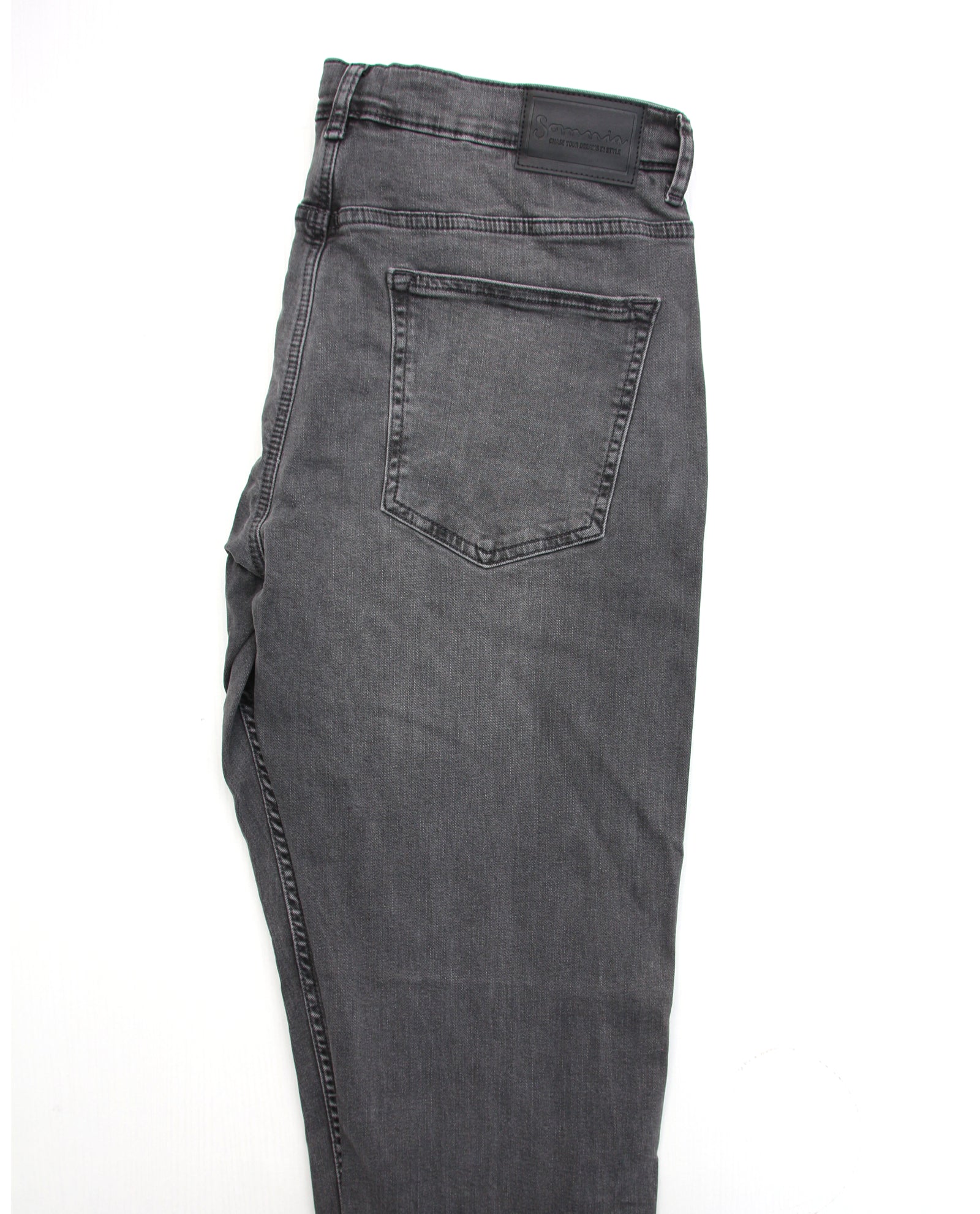 Somnia Men's Washed Grey Comfort-Stretch Jeans