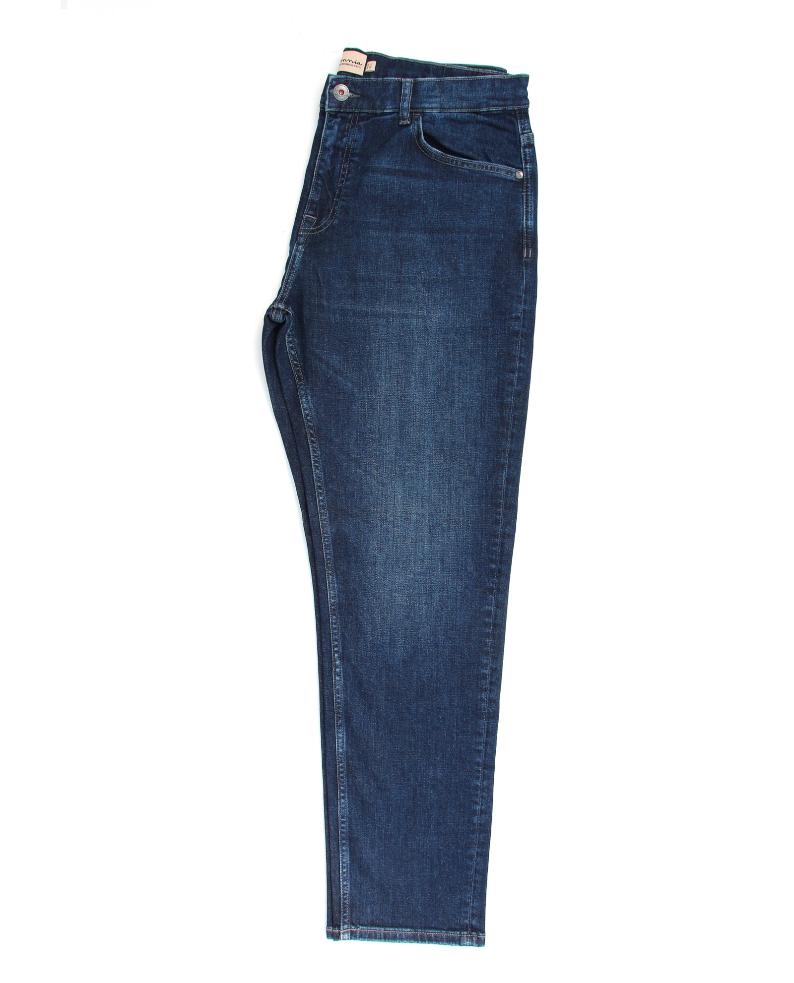 Somnia Men's Teal-Infused Deep Blue Stretch Jeans
