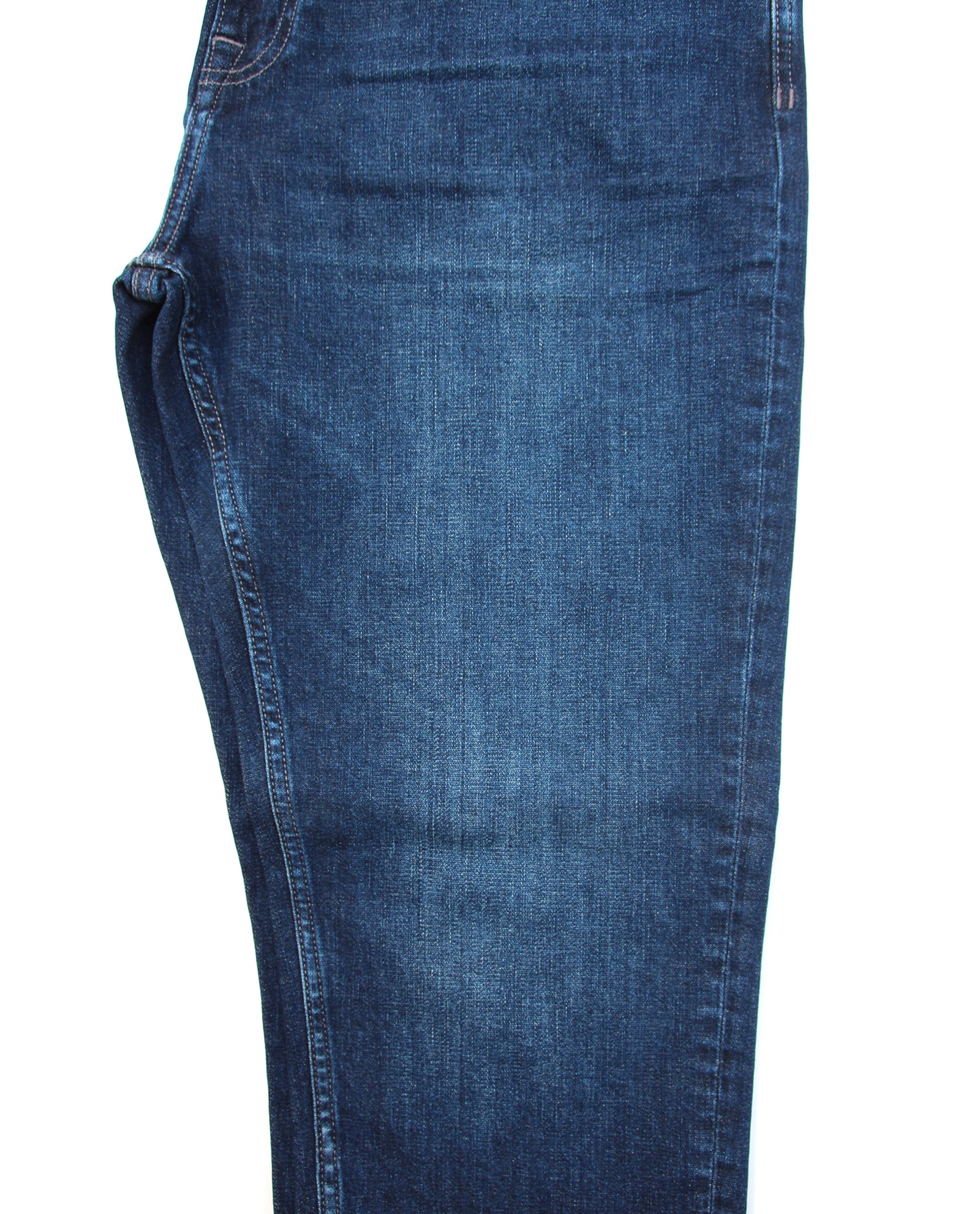 Somnia Men's Teal-Infused Deep Blue Stretch Jeans
