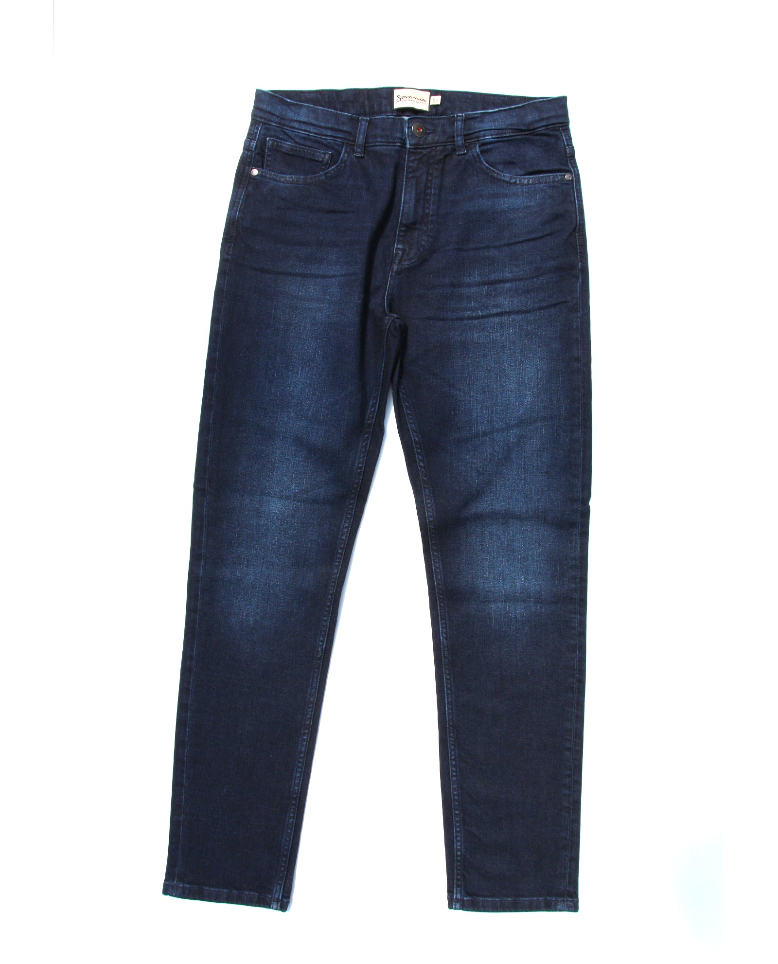 Somnia Men's Blue-Black Deep Indigo Stretch Jeans