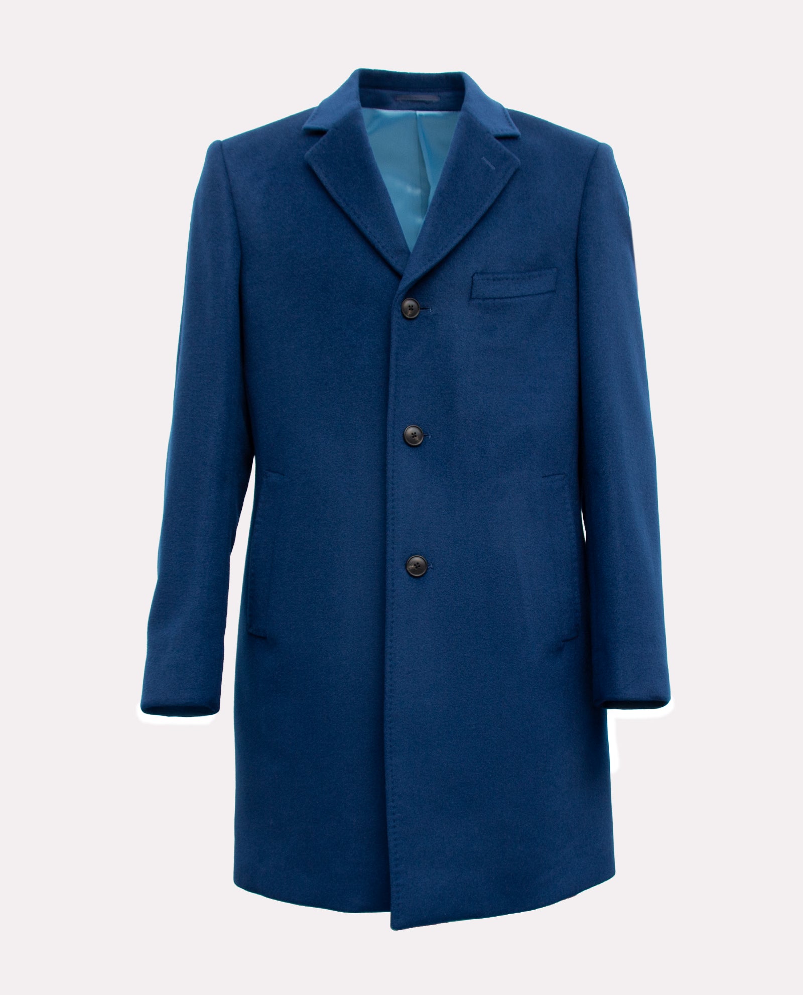 Men’s Light Blue Wool Overcoat