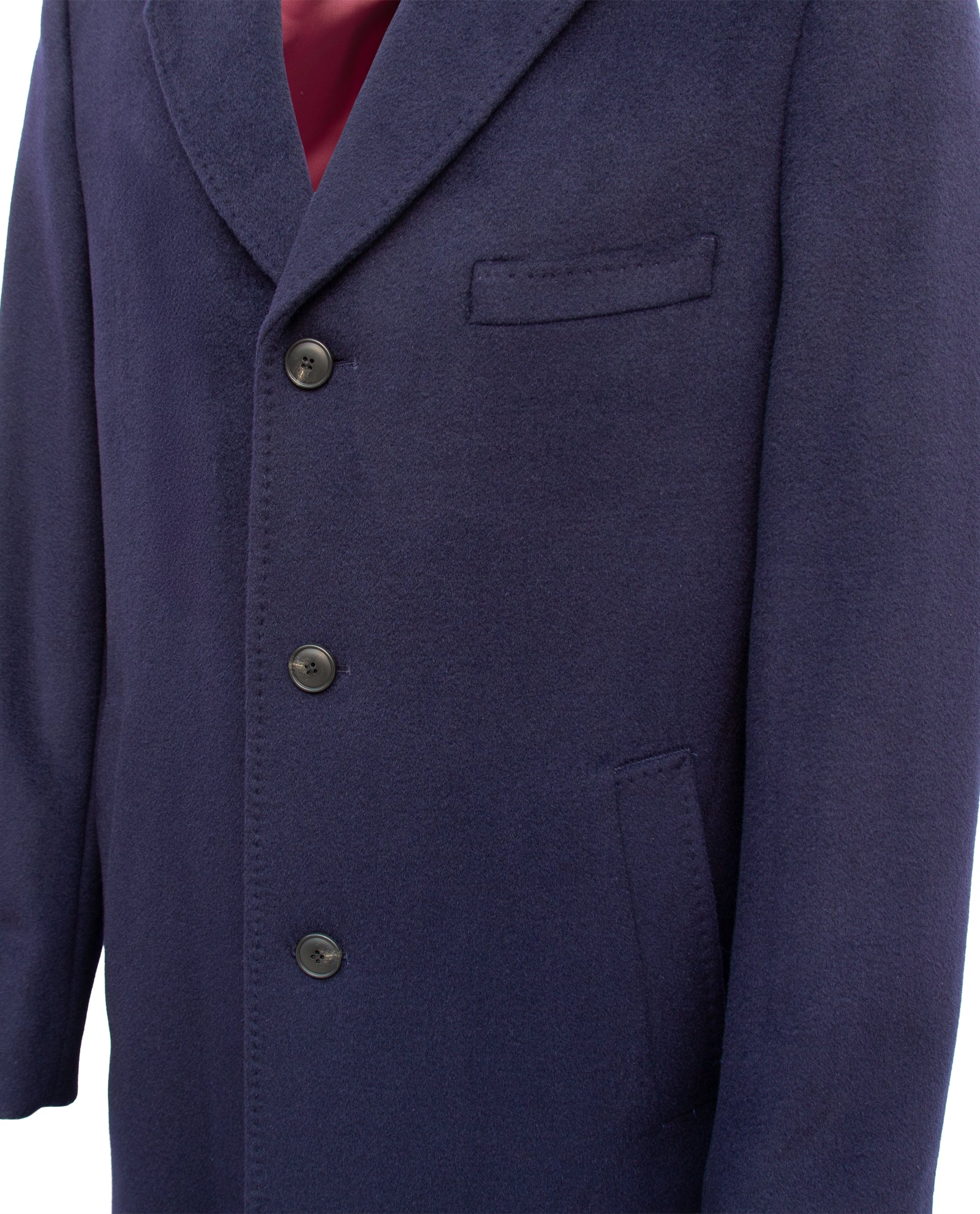 Men's Navy Wool Overcoat