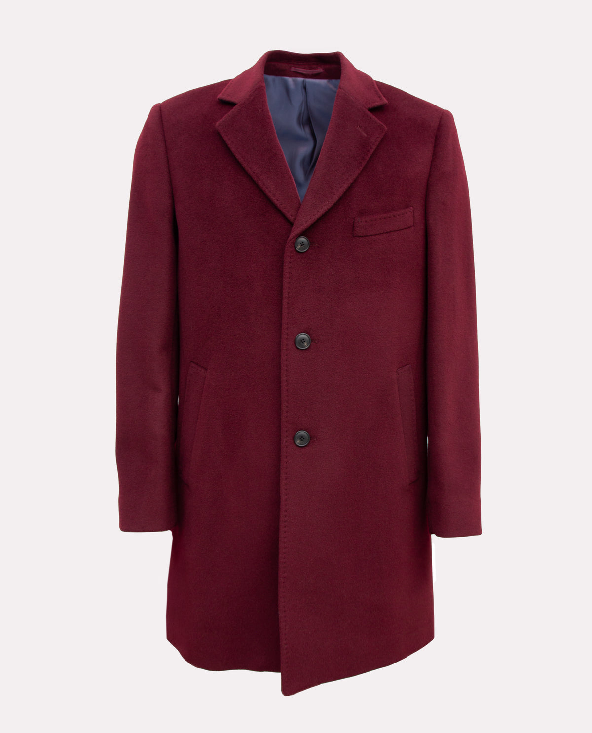 Men’s Wine Wool Overcoat