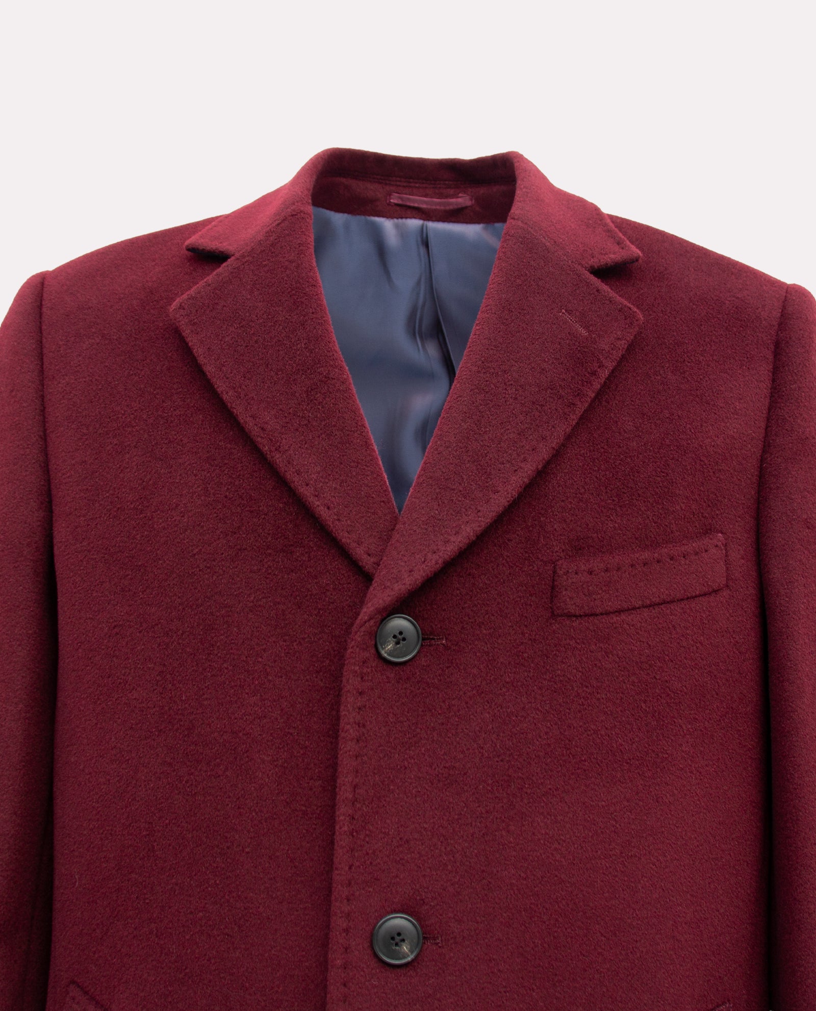 Men’s Wine Wool Overcoat