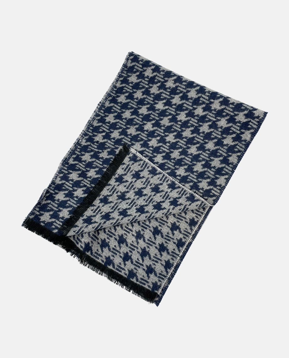 Navy Dogtooth Scarf