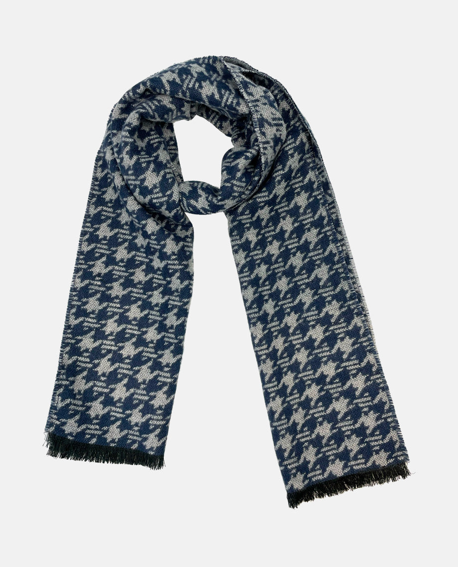 Navy Dogtooth Scarf