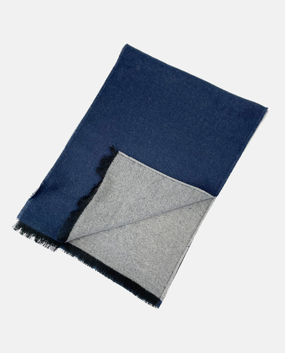 Navy & Mid Grey Double Face Scarf