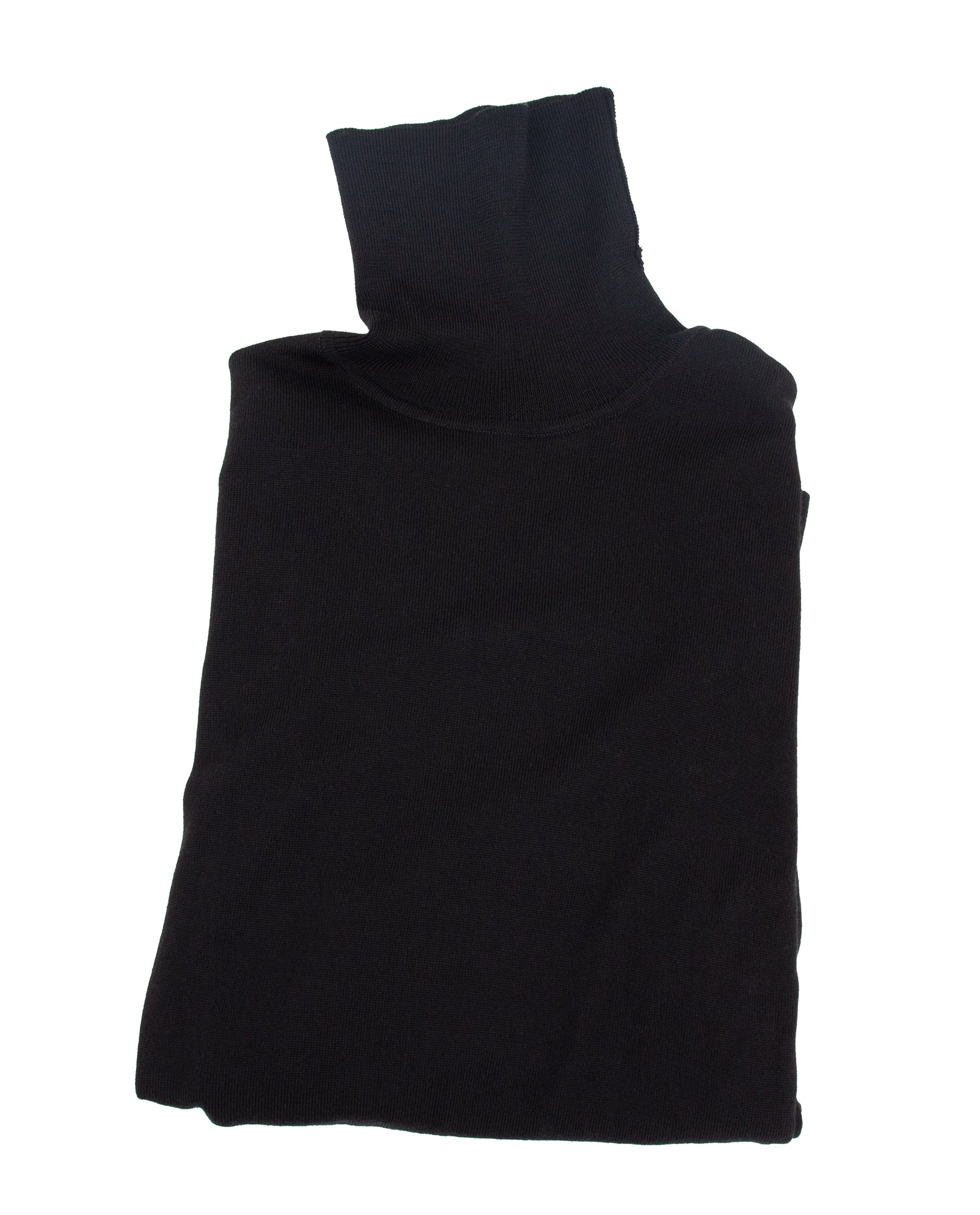 Women’s Extra-Fine Merino Wool Roll Neck Sweater — Black