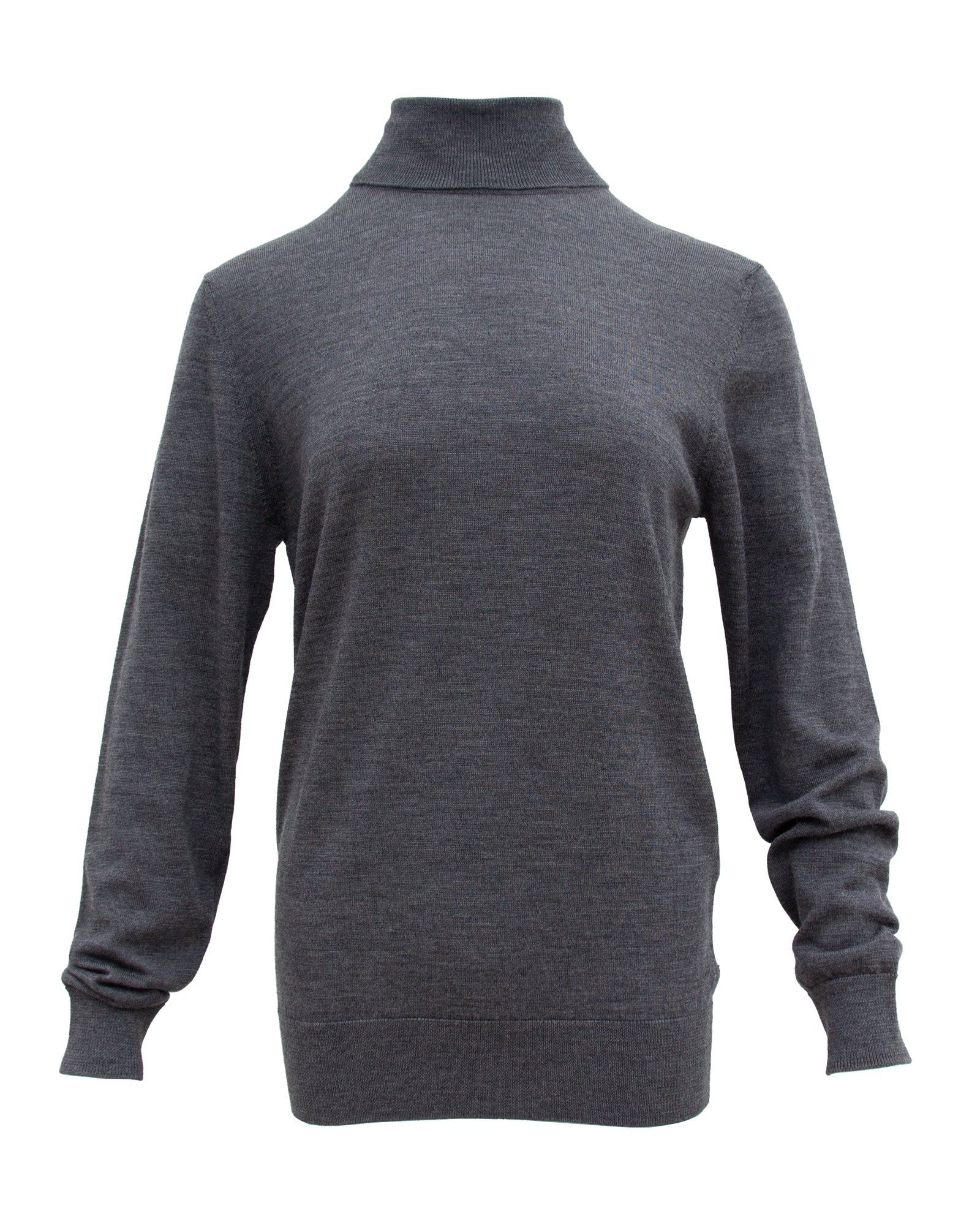 Women’s Extra-Fine Merino Wool Roll Neck Sweater — Charcoal Grey
