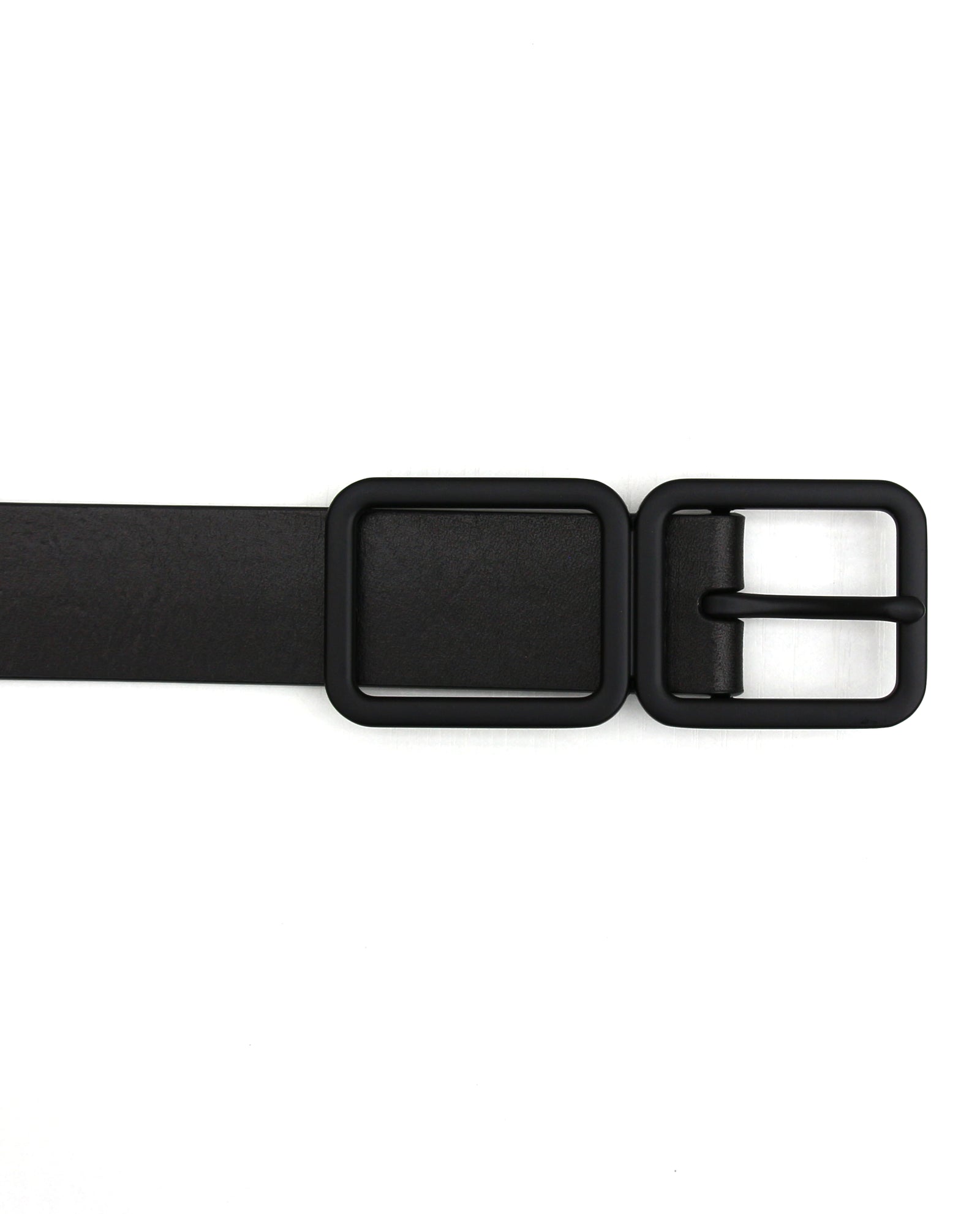 Black Leather Square Buckle Belt