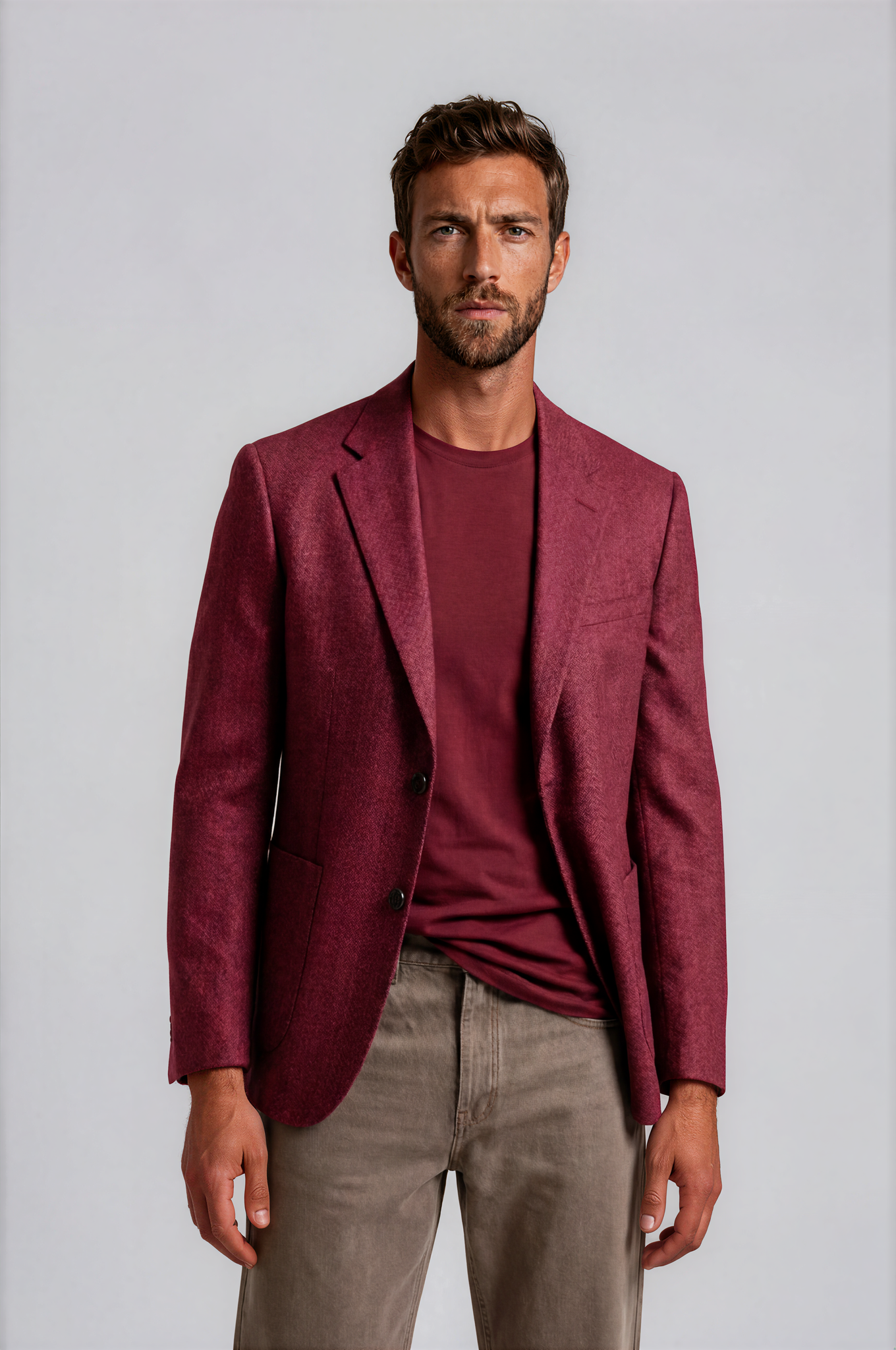 Vitale Barberis Canonico Wine Textured Sport Coat