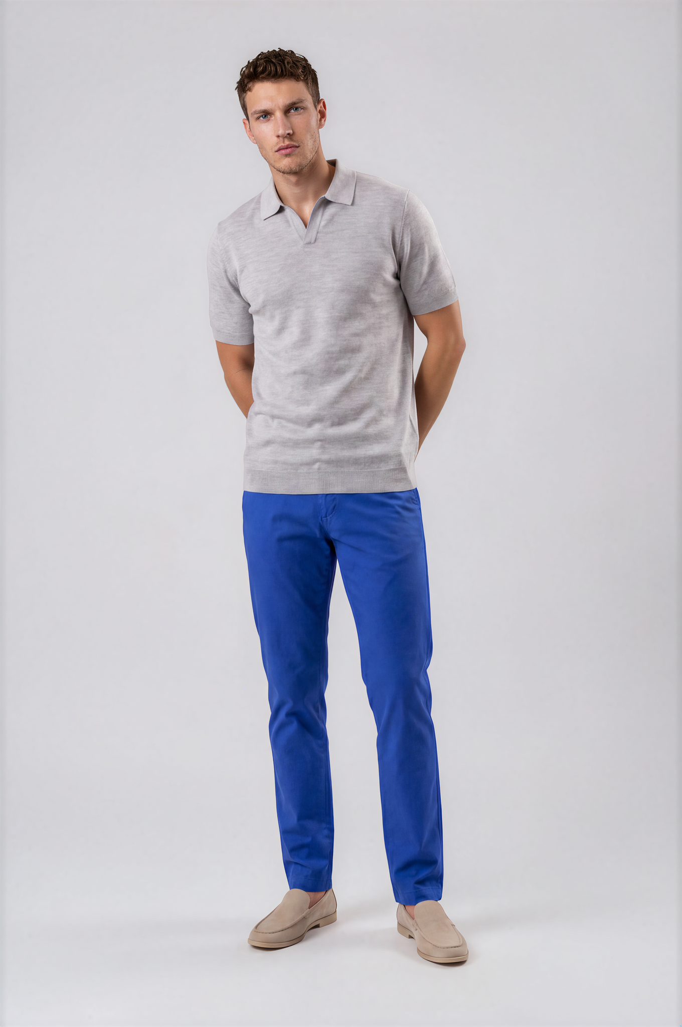 Bright Blue Tailored Chinos