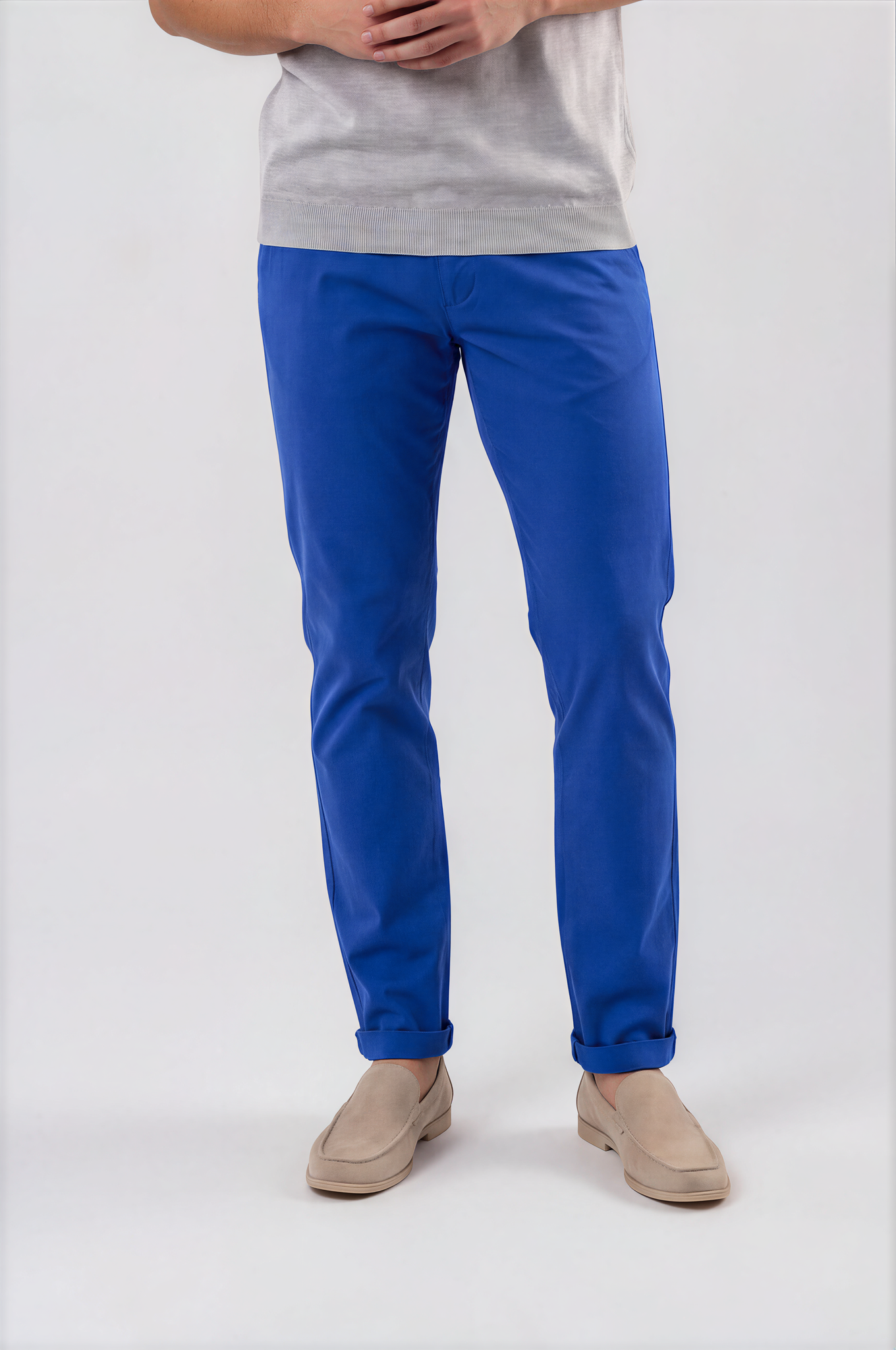 Bright Blue Tailored Chinos