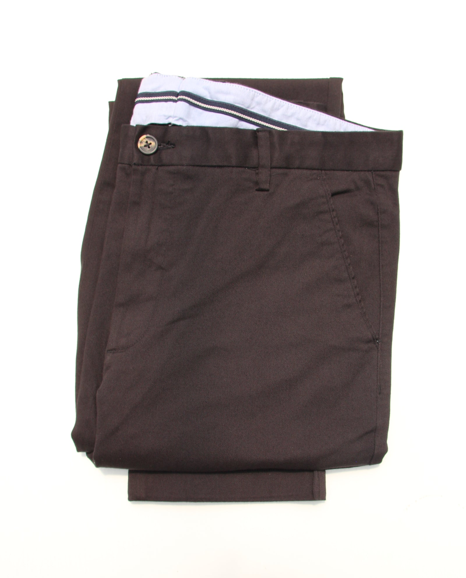 Dark Brown Tailored Chinos