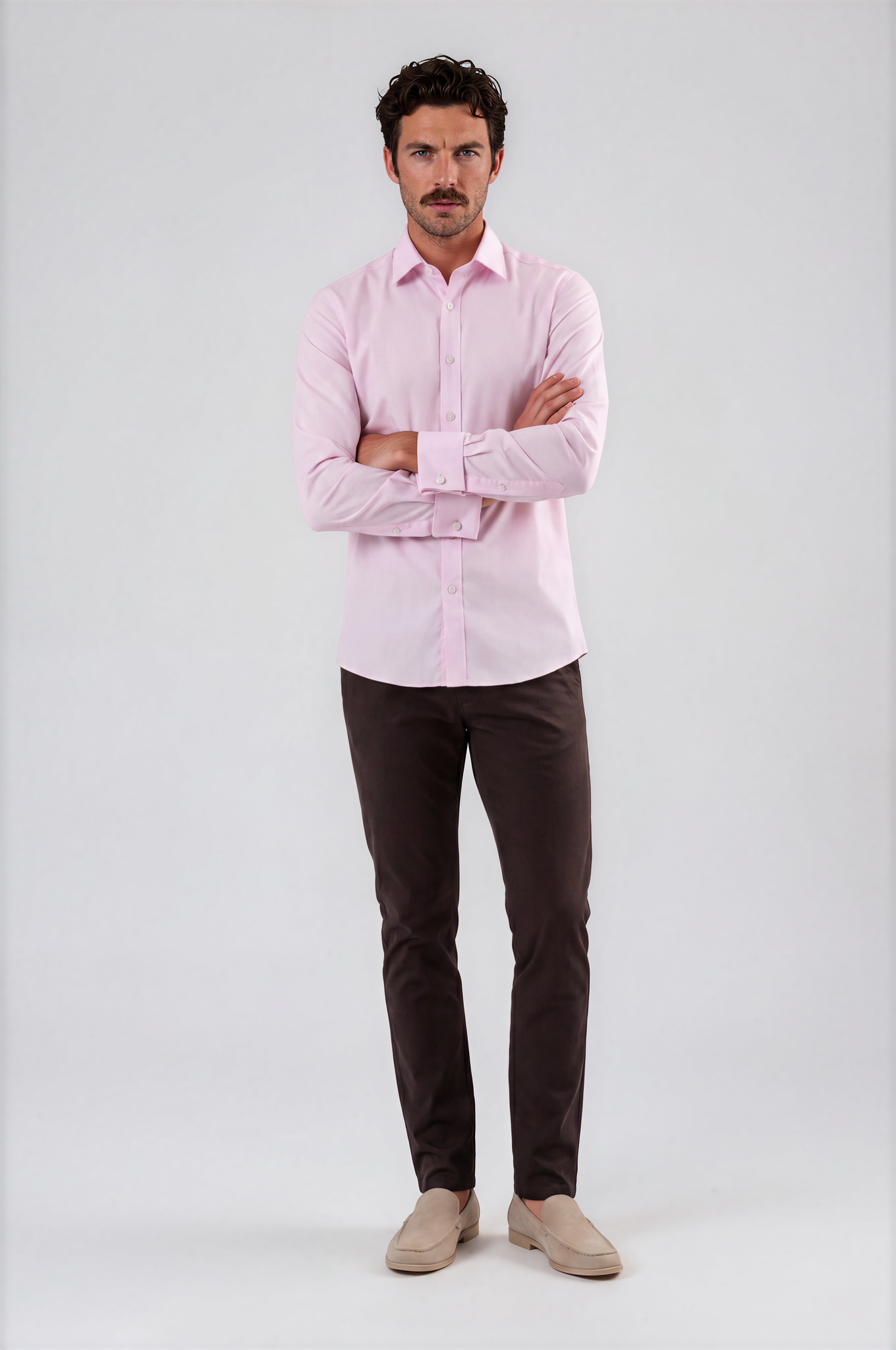 Dark Brown Tailored Chinos