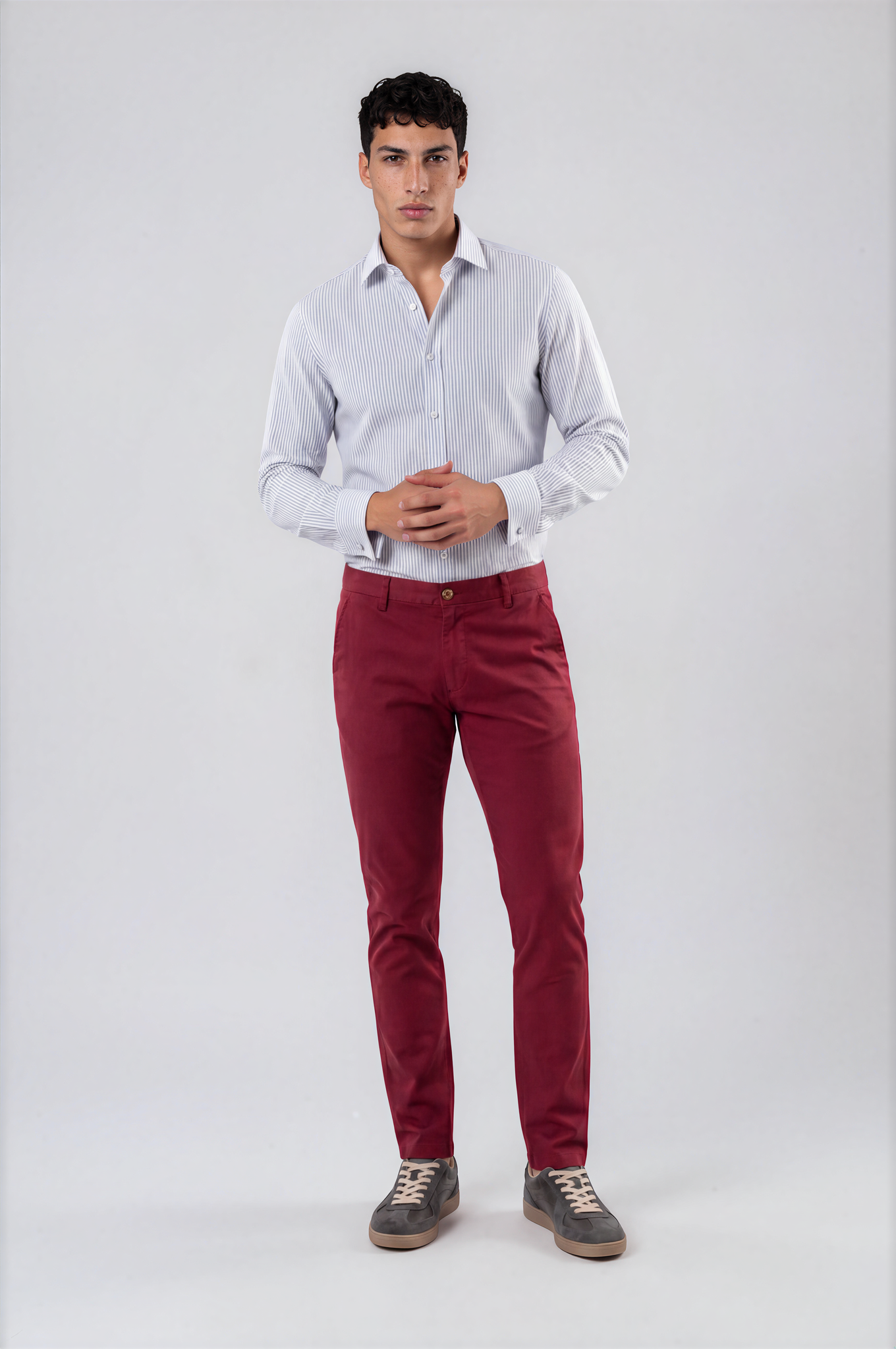 Burgundy Tailored Chinos