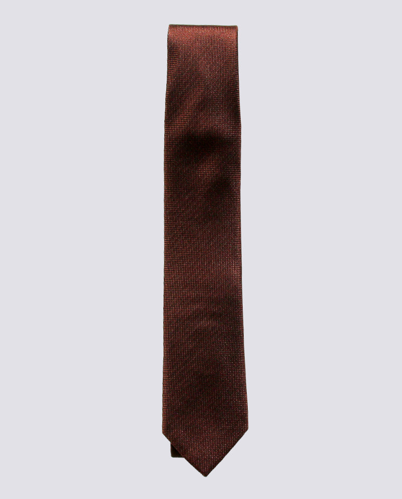 Chocolate Brown Silk Herringbone Tie