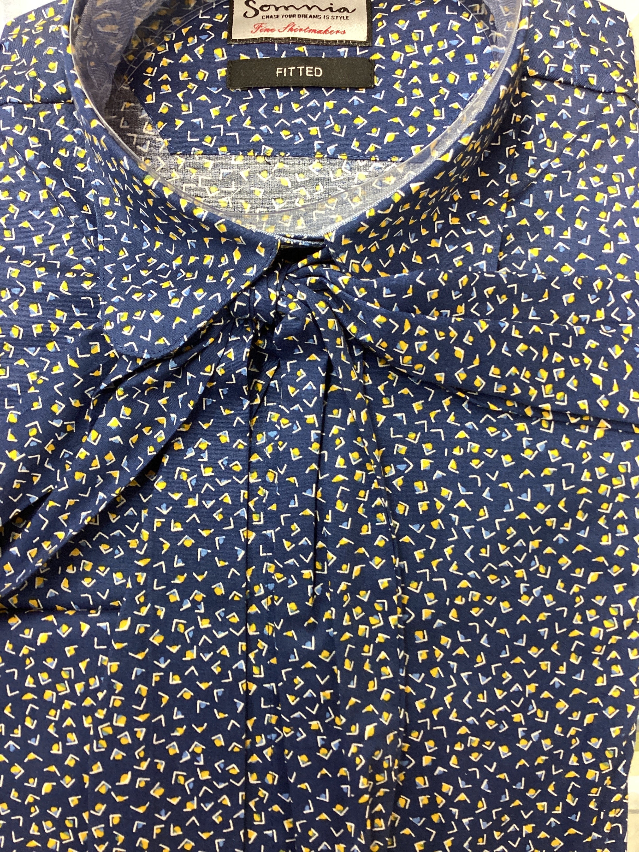 Geometric Blue Shirt