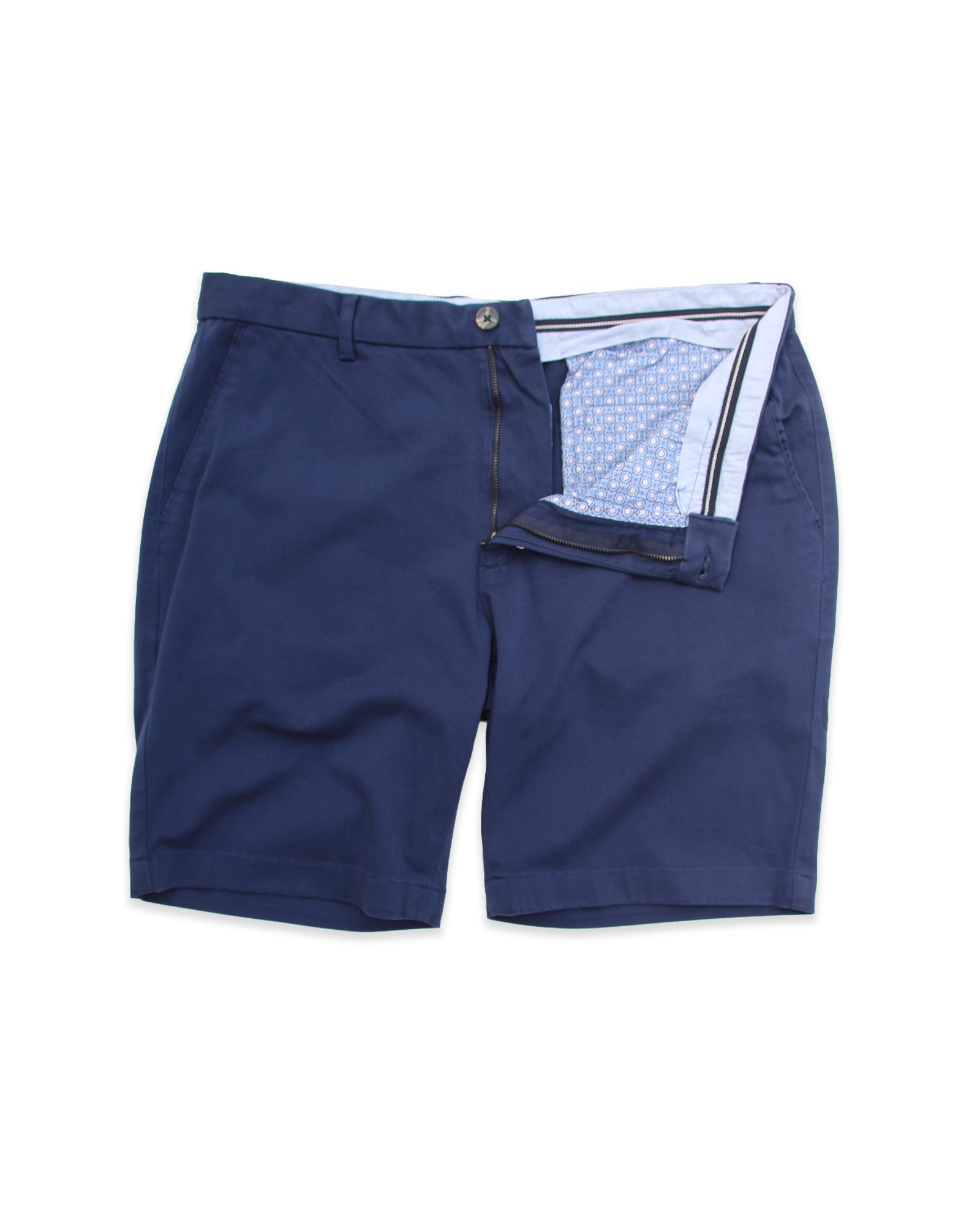 Classic Navy Tailored Chino Shorts