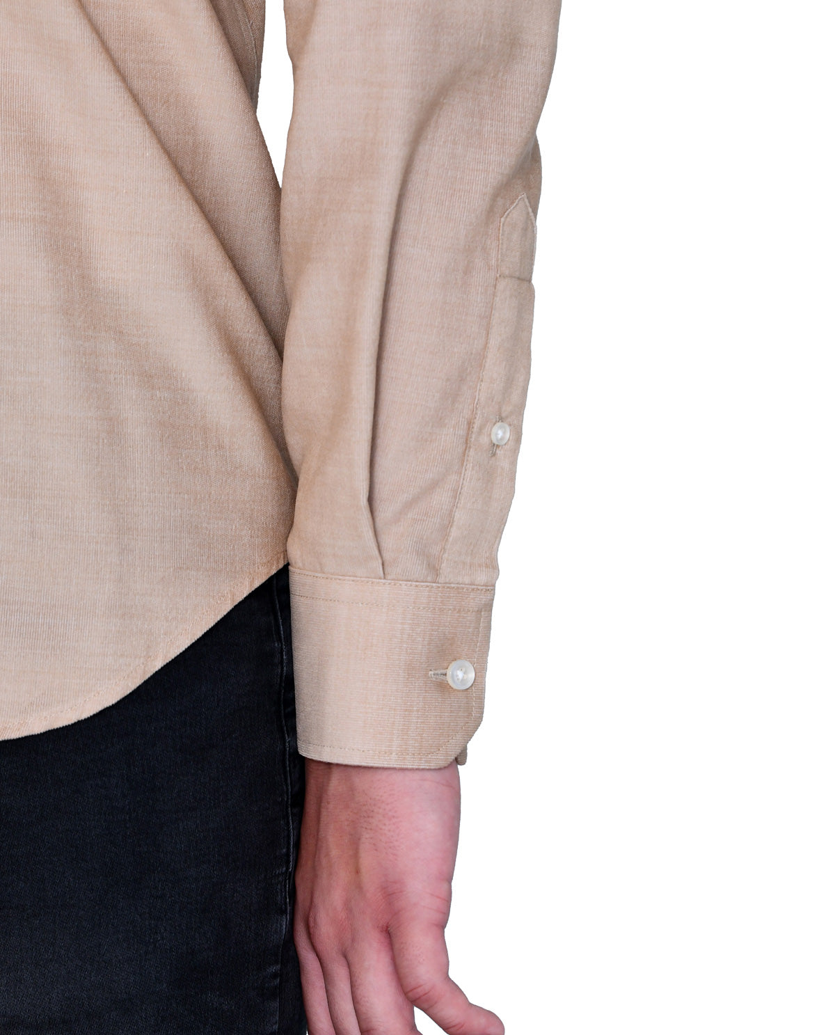 Men's Cream Corduroy Long Sleeve