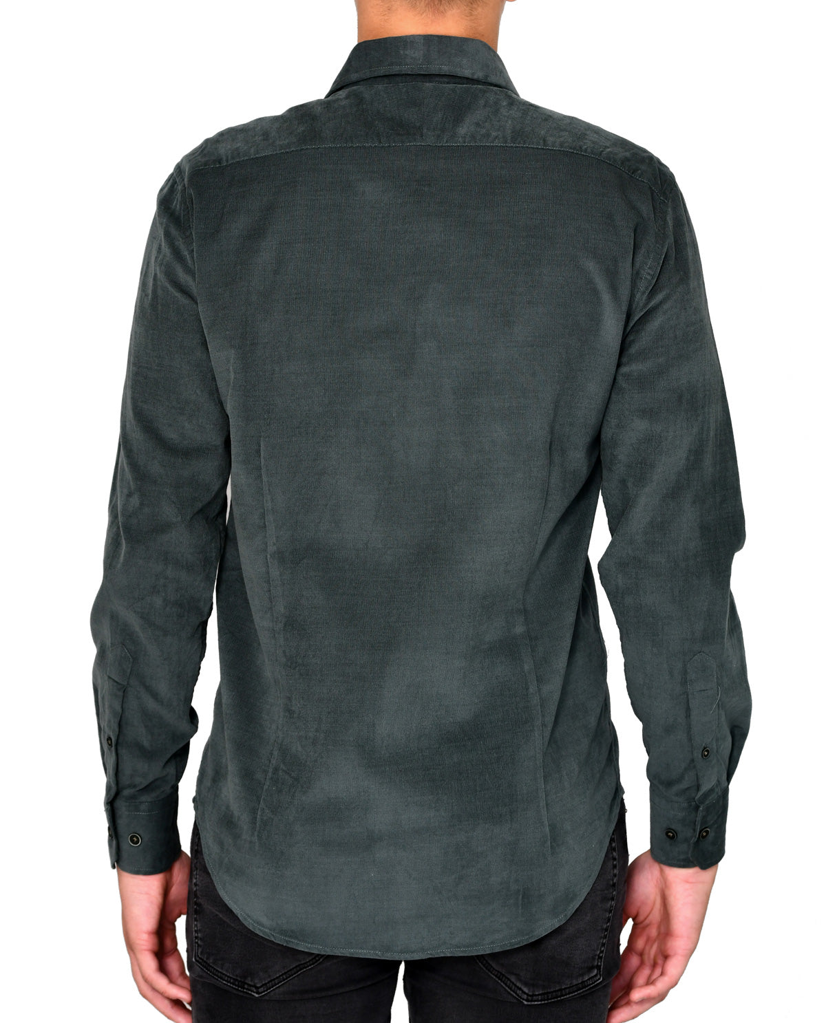Men's Dark Green Corduroy Long Sleeve