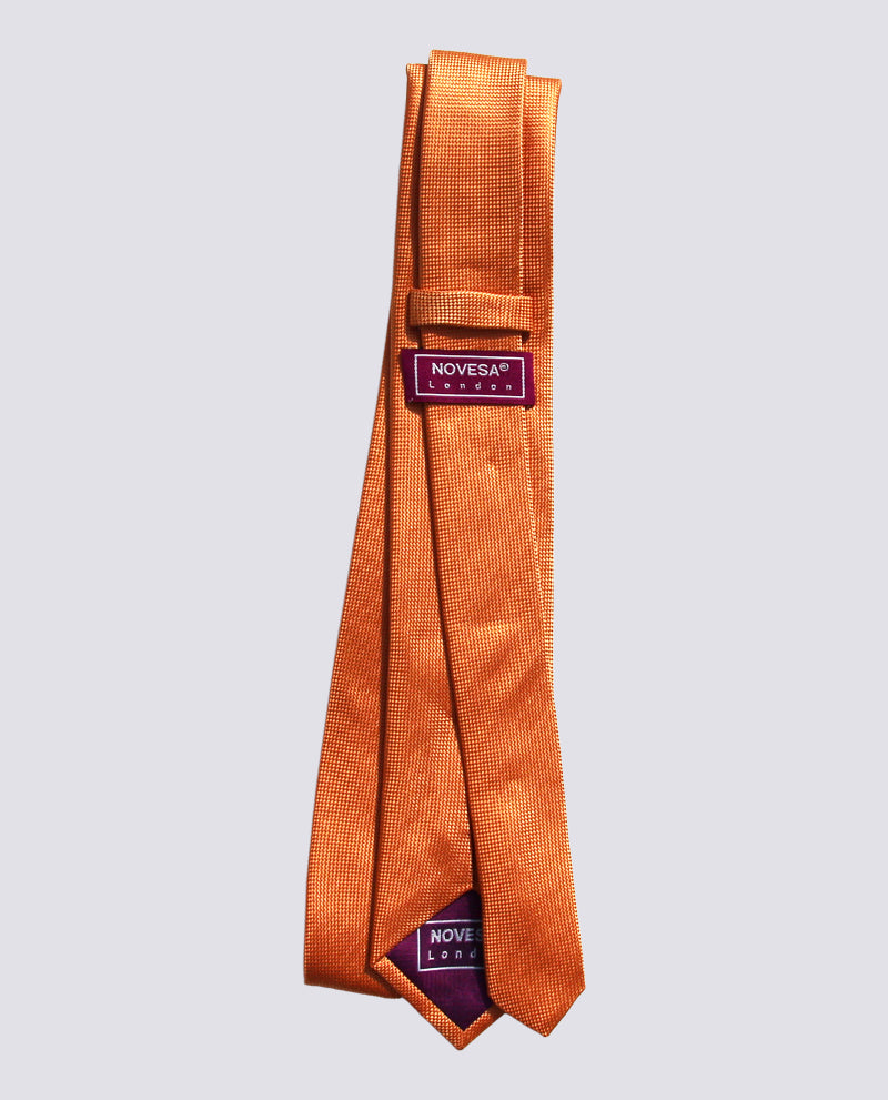 Burnt Orange Silk Herringbone Tie