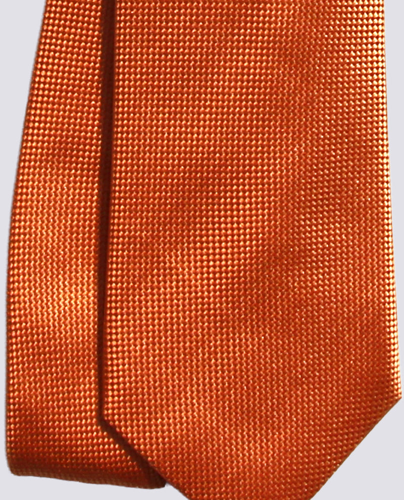 Burnt Orange Silk Herringbone Tie