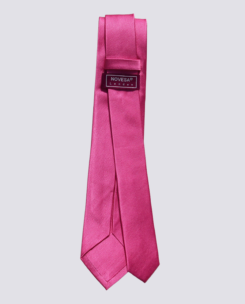 Raspberry Pink Silk Herringbone Tie