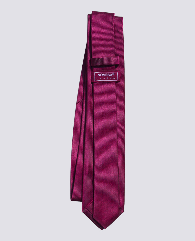 Deep Magenta Silk Herringbone Tie