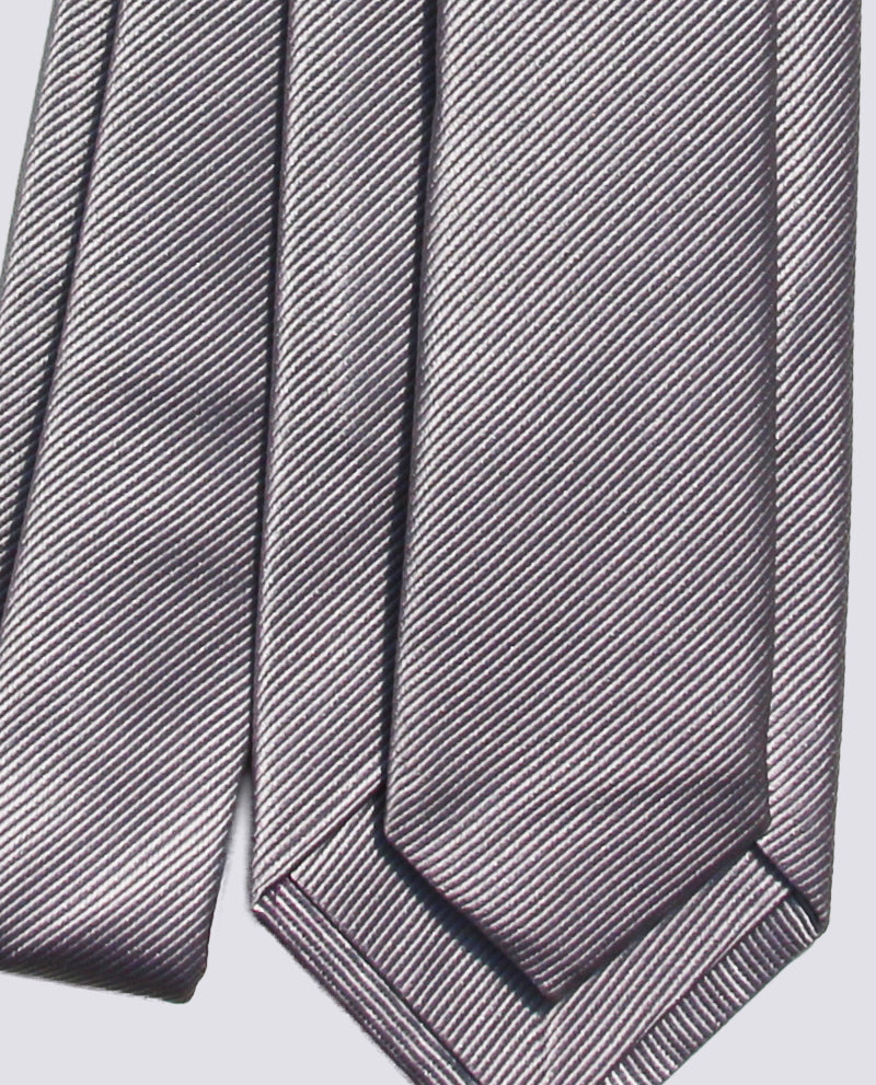 Silver Grey Silk Herringbone Tie