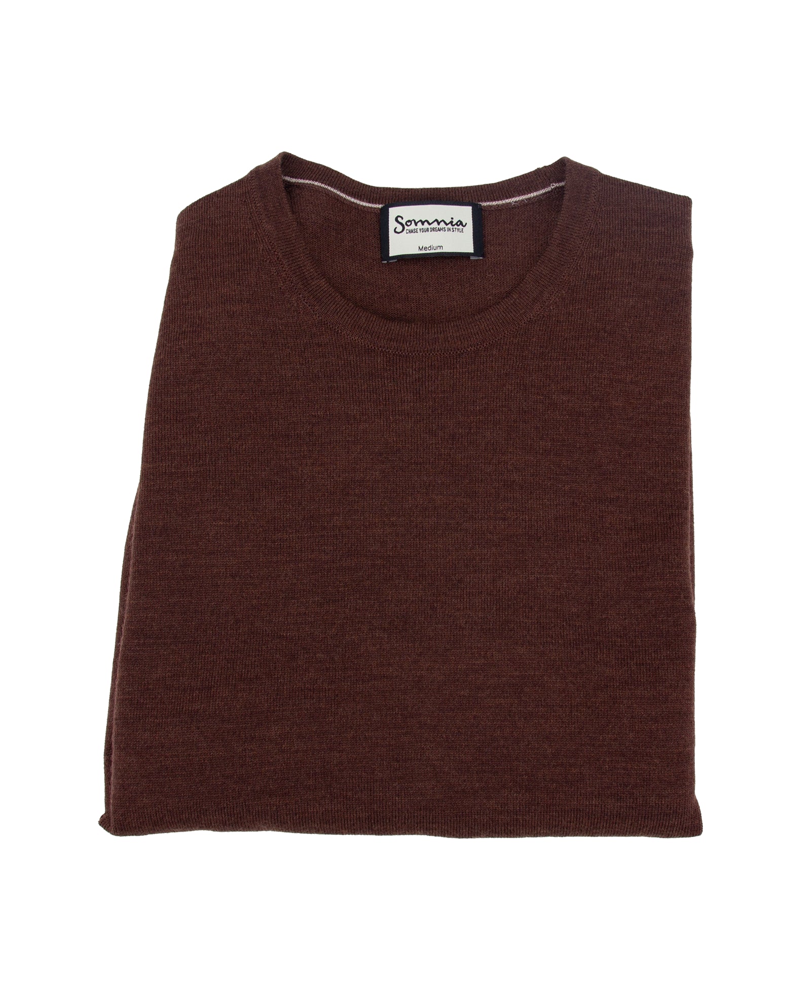 Women’s Extra Fine Merino Wool Crew Neck (Chocolate Brown)
