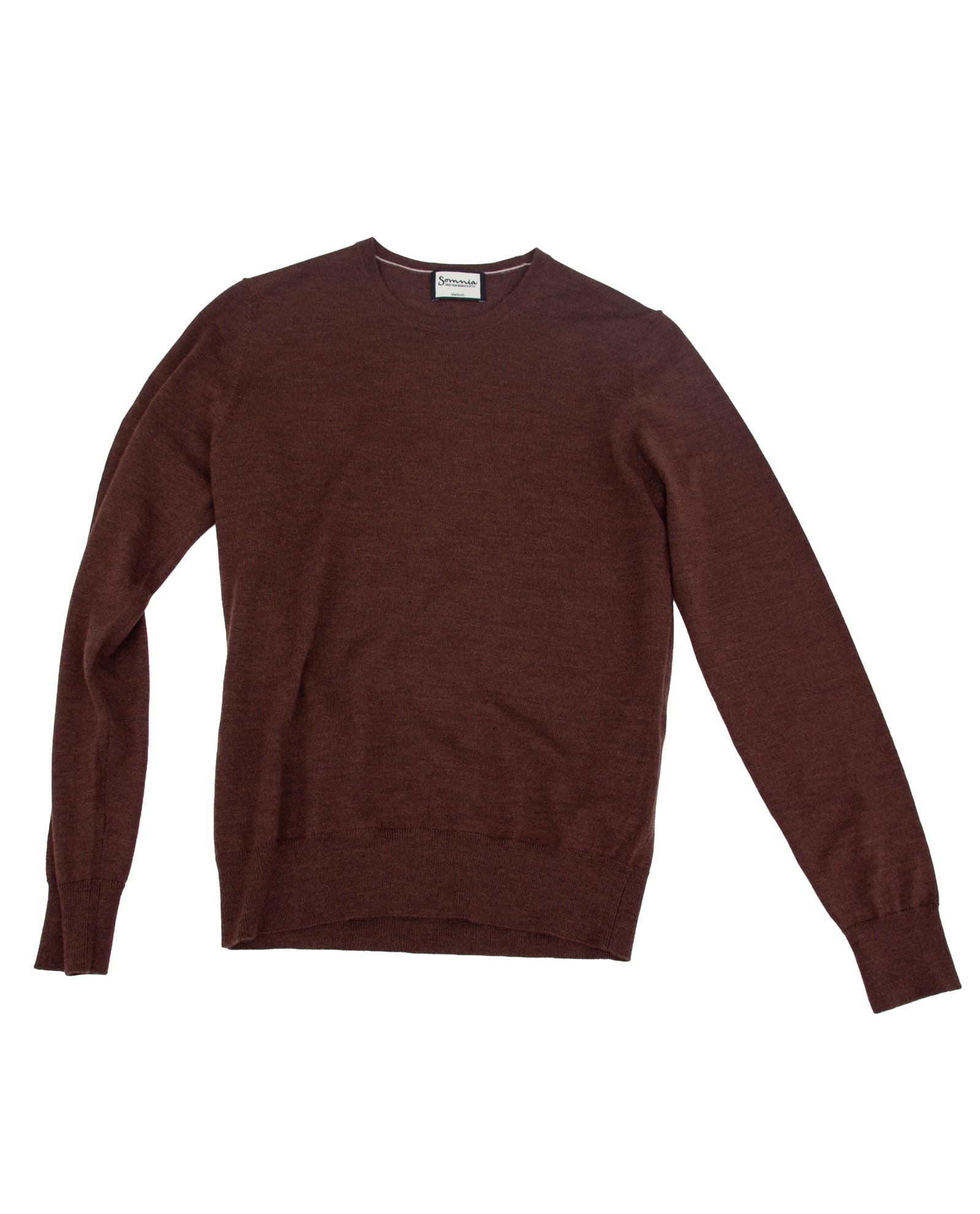 Women’s Extra Fine Merino Wool Crew Neck (Chocolate Brown)