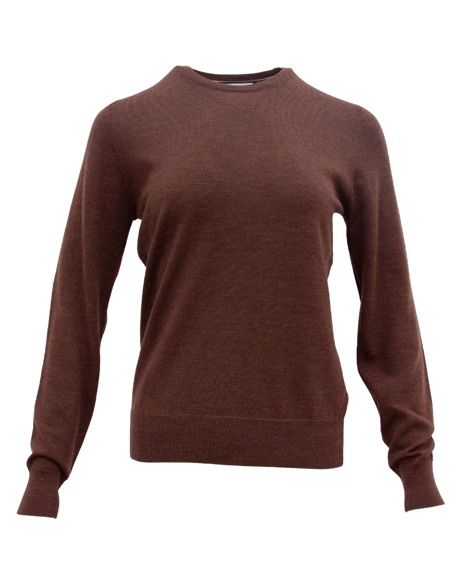 Women’s Extra Fine Merino Wool Crew Neck (Chocolate Brown)
