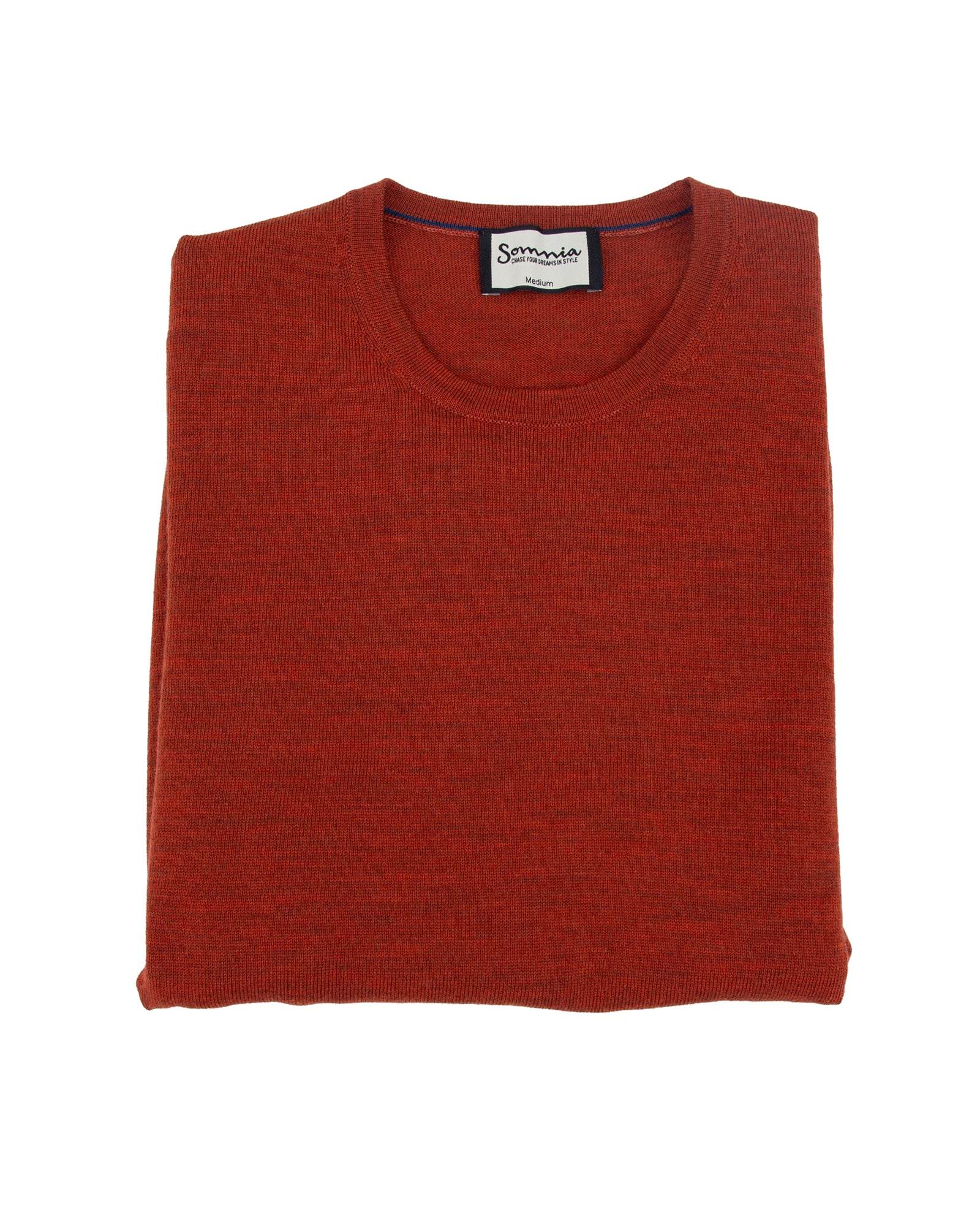 Women’s Extra Fine Merino Wool Crew Neck (Burnt Orange)