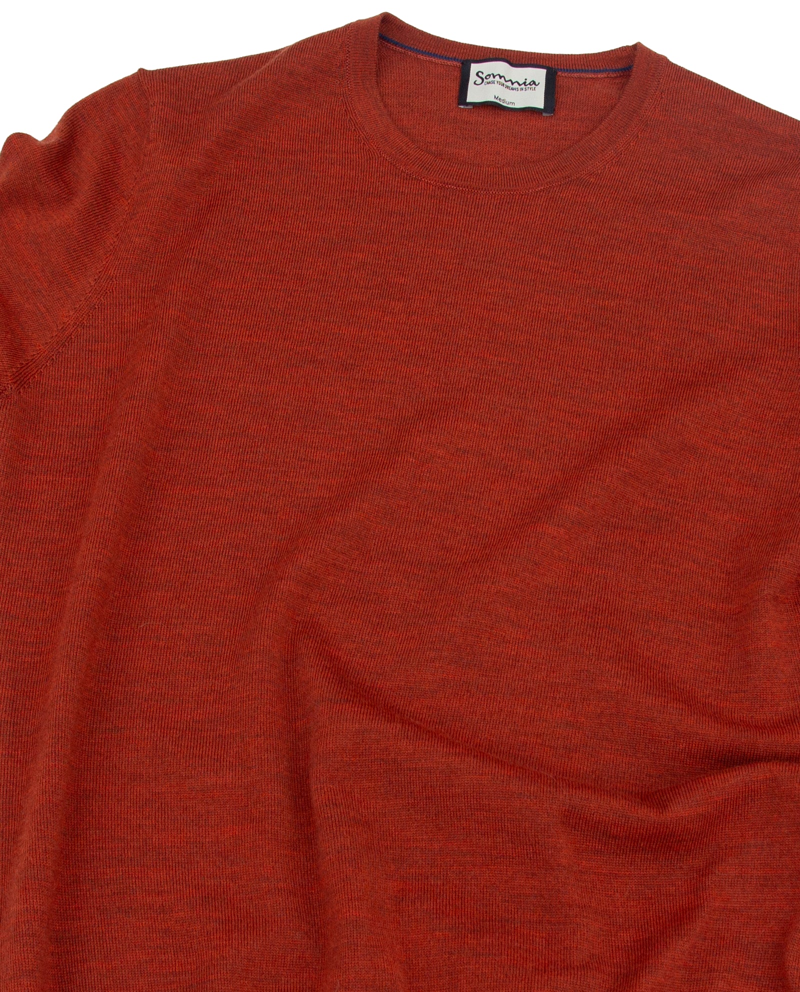 Women’s Extra Fine Merino Wool Crew Neck (Burnt Orange)