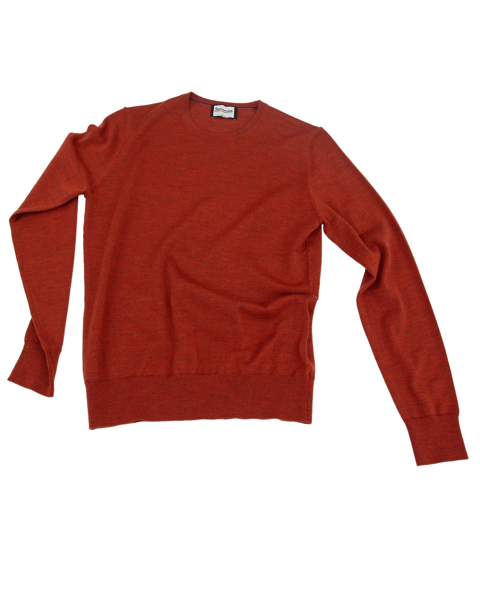 Women’s Extra Fine Merino Wool Crew Neck (Burnt Orange)
