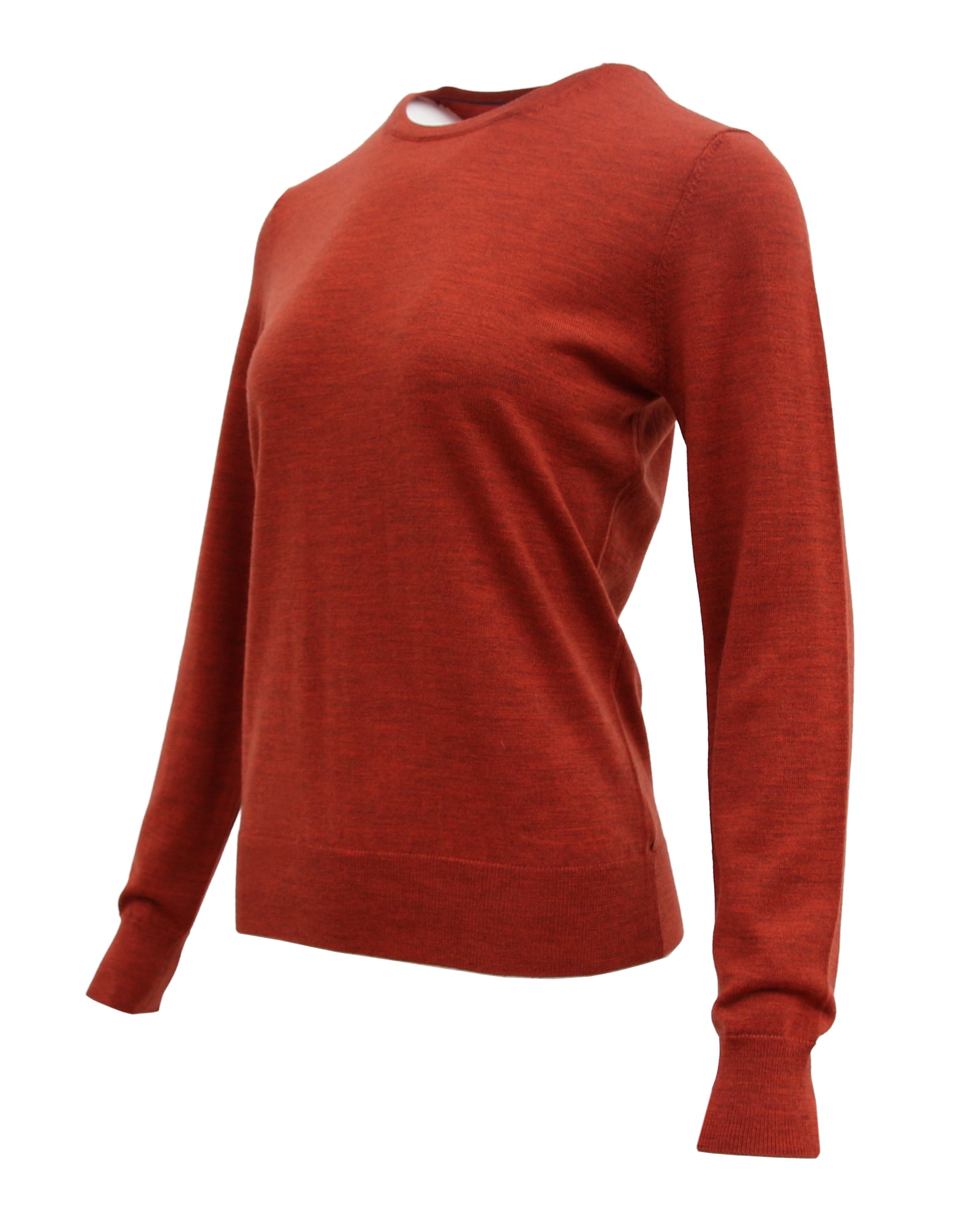 Women’s Extra Fine Merino Wool Crew Neck (Burnt Orange)