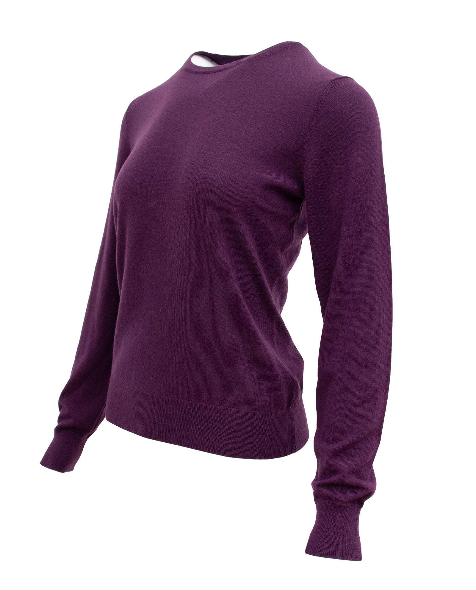 Women’s Extra Fine Merino Wool Crew Neck (Deep Plum)