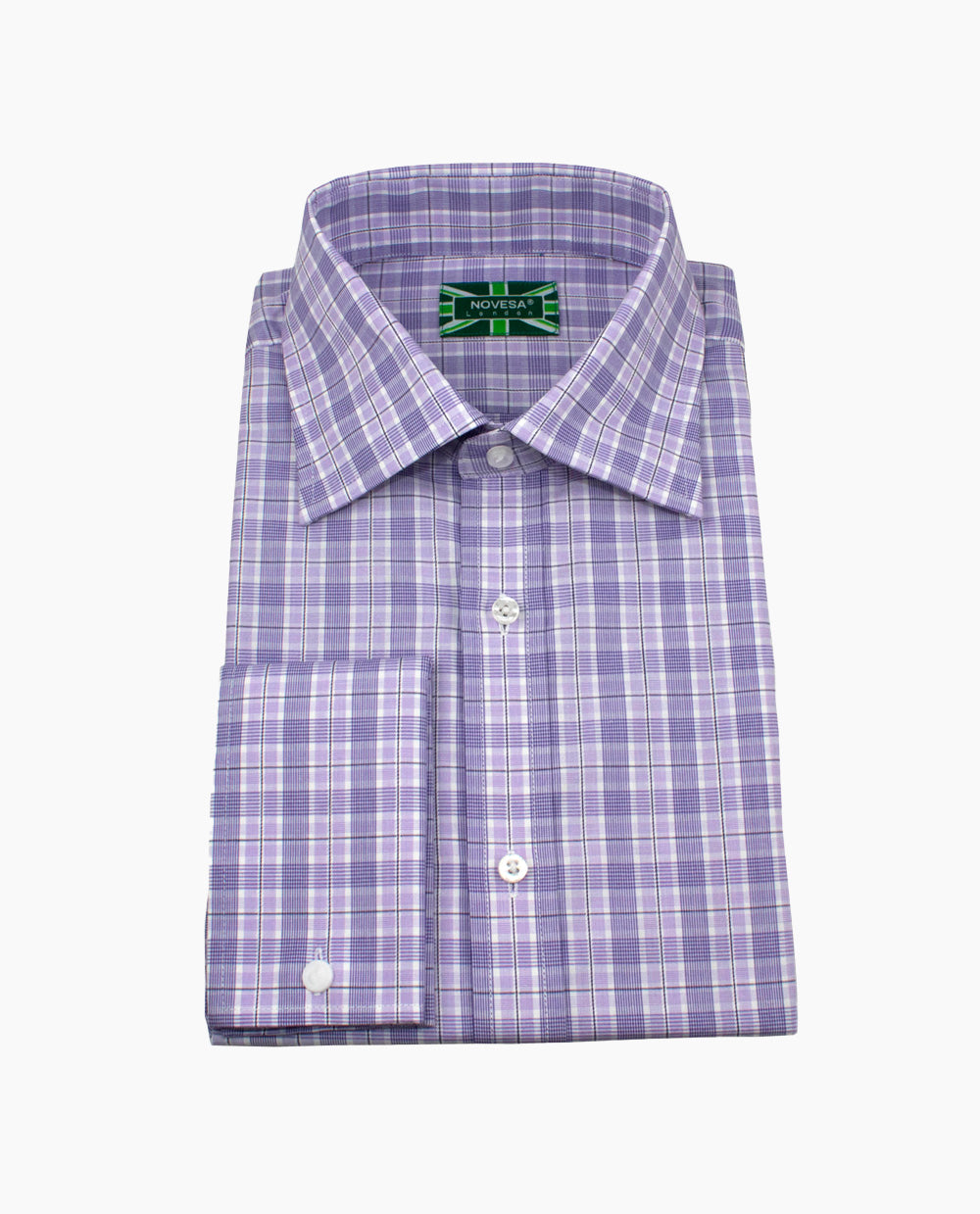 Purple and White Check Shirt