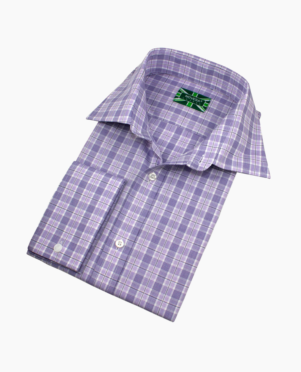 Purple and White Check Shirt