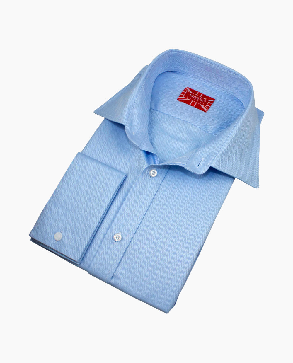 Baby Blue Herringbone Shirt