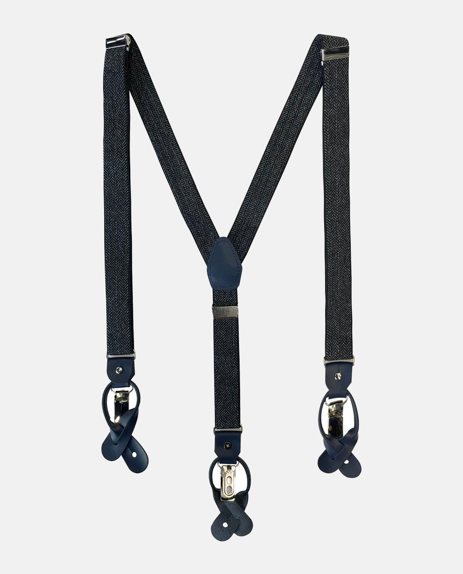 Navy Herringbone Combination Braces