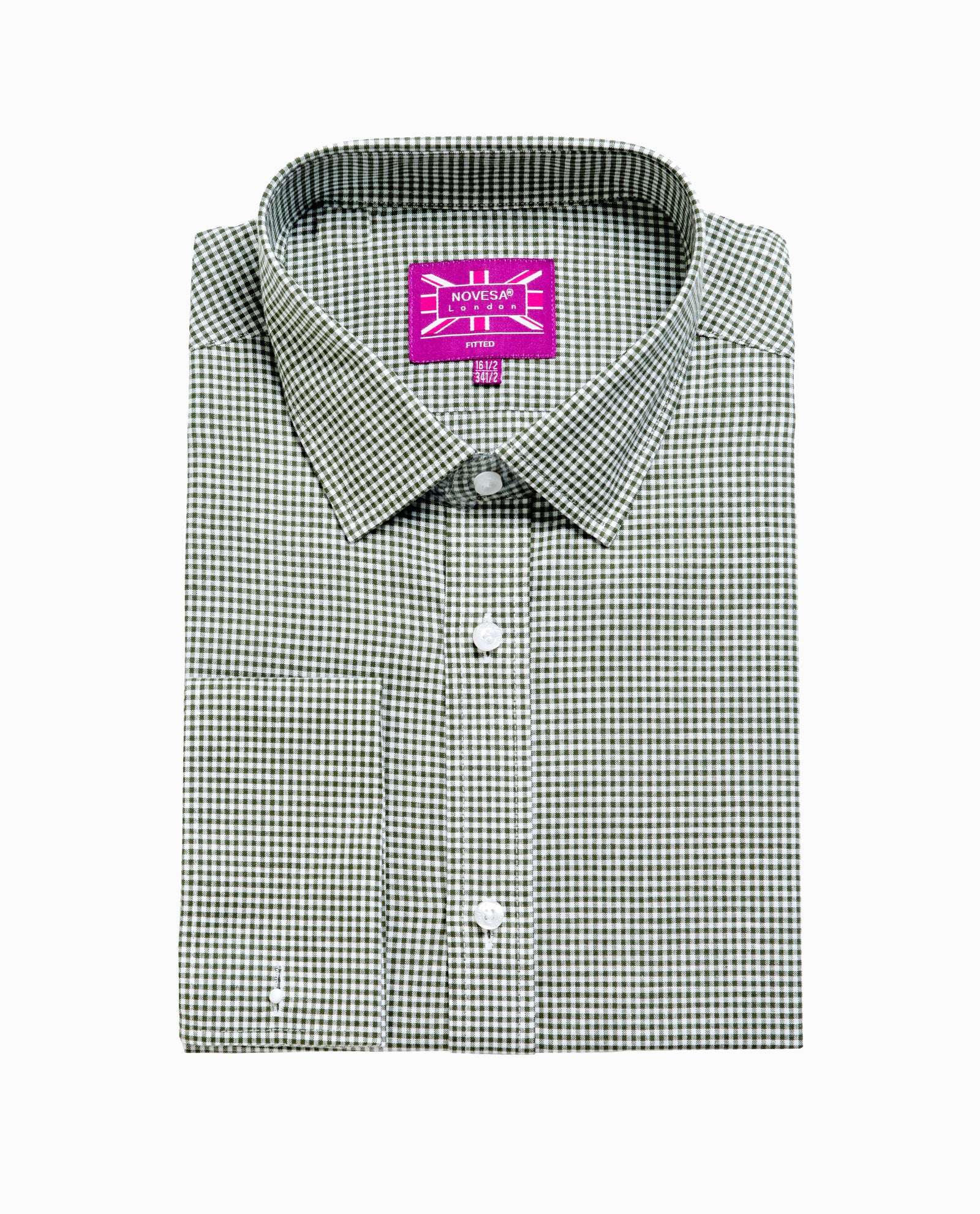 Beige Grey Plaid Mens Dress Shirt