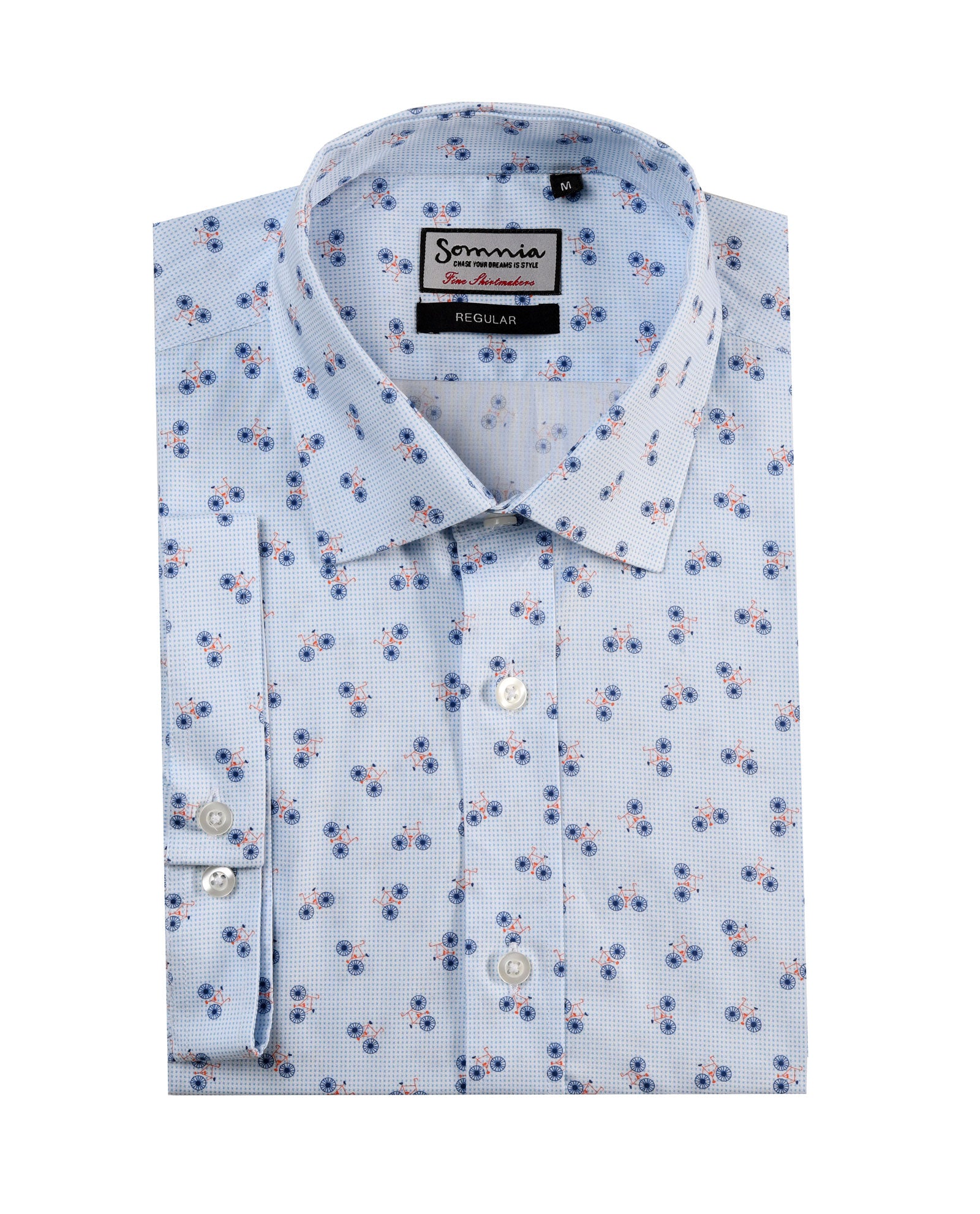 Bicycle Pattern Short Sleeve Shirt