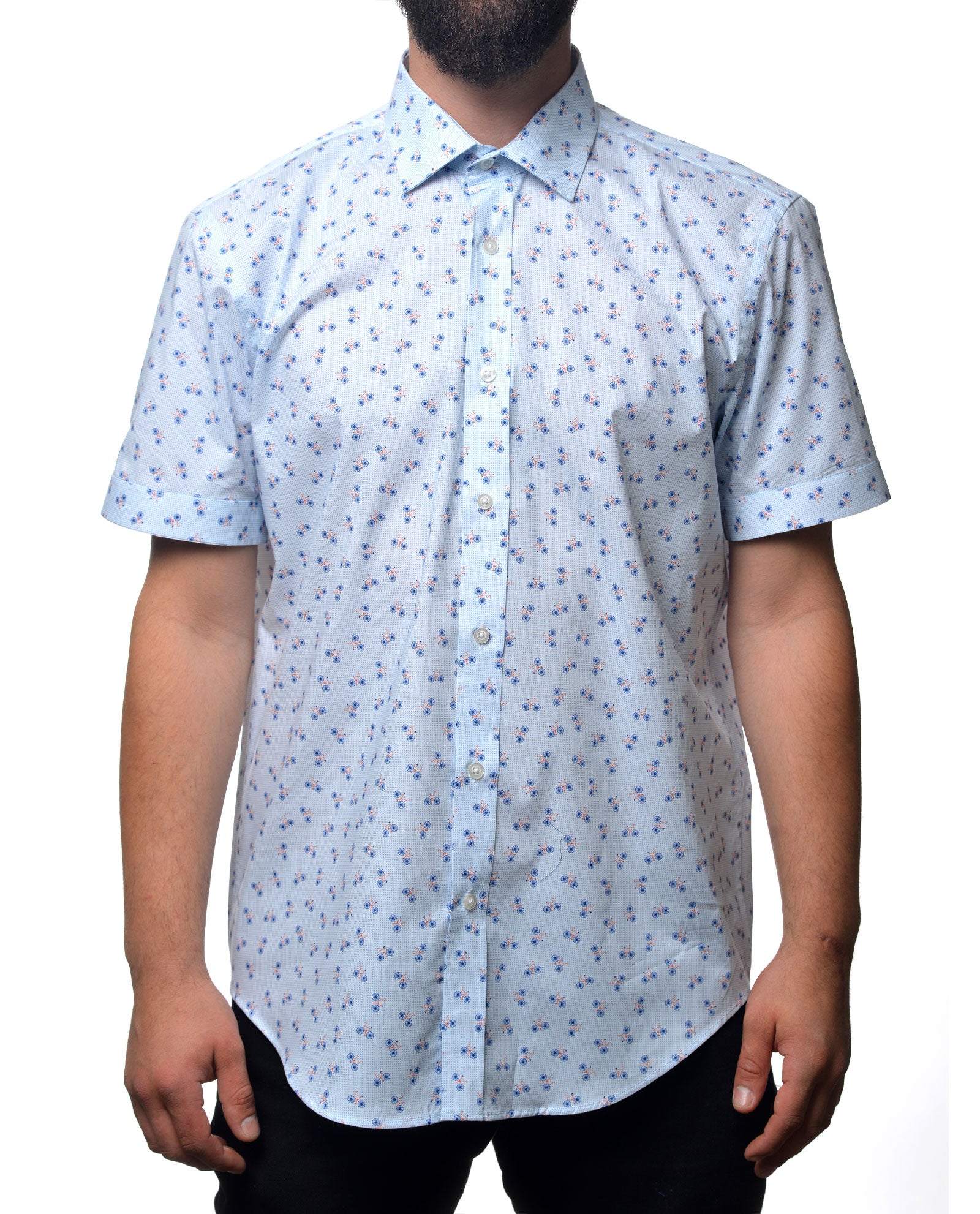 Bicycle Pattern Short Sleeve Shirt