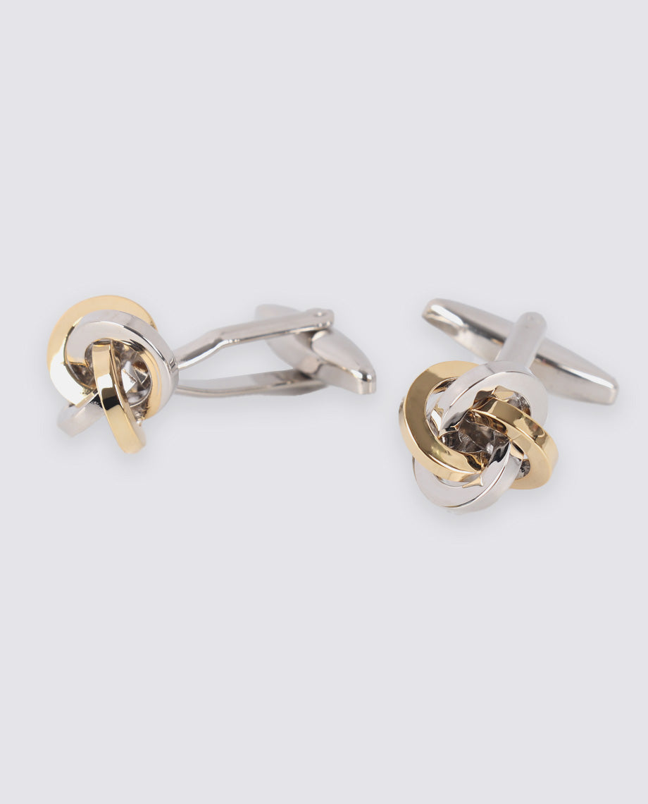 Big Gold and Silver Knot Cufflinks