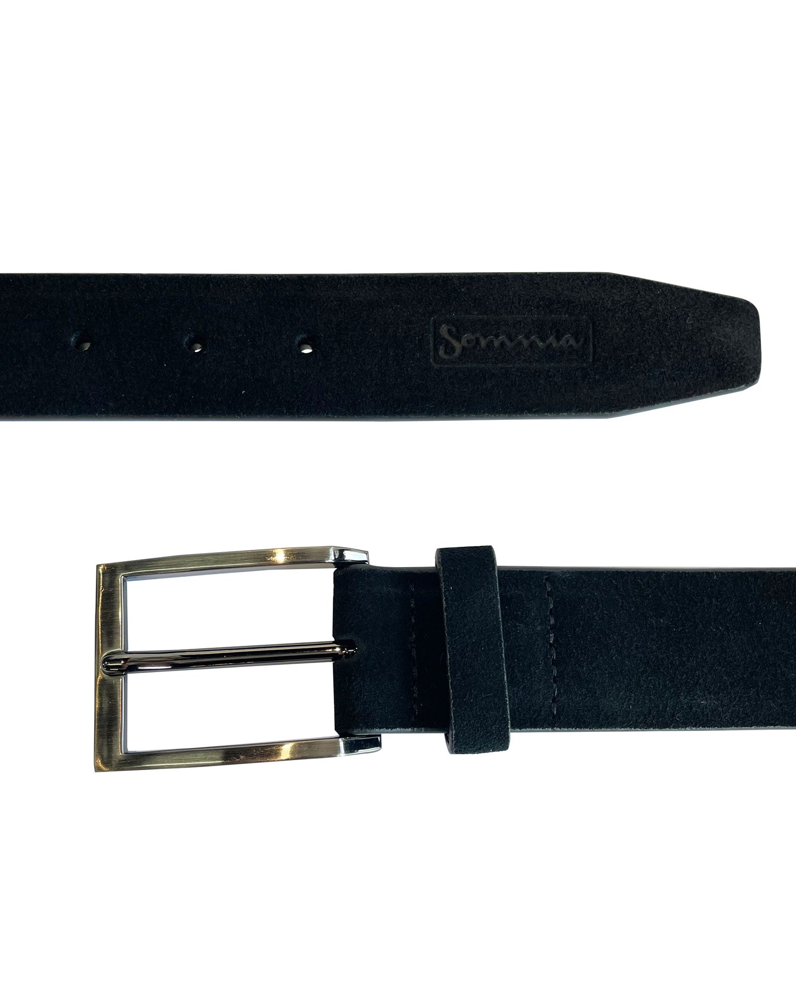 Black Suede Leather Belt